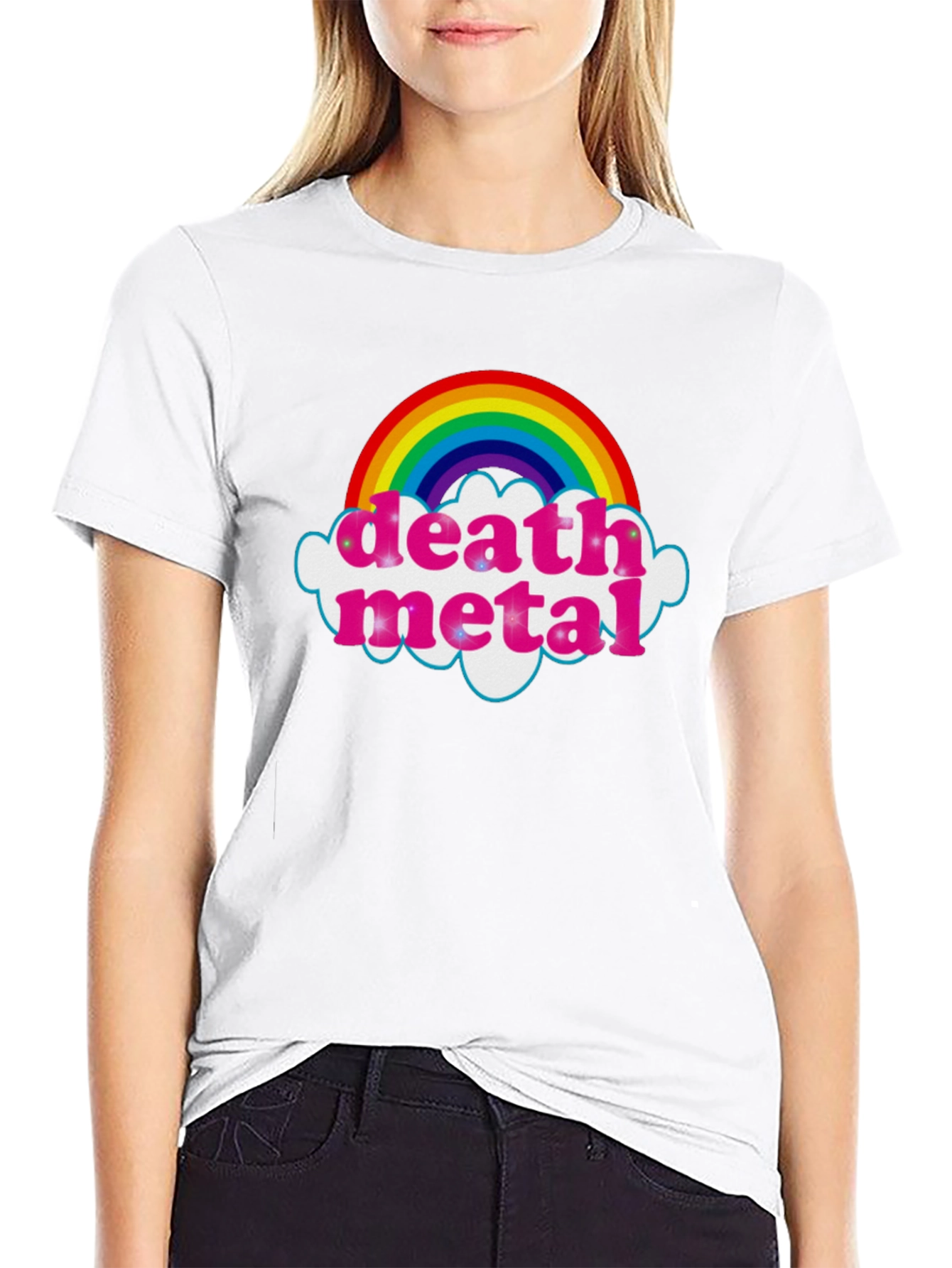Black Death Metal Rainbow T-Shirt view 9