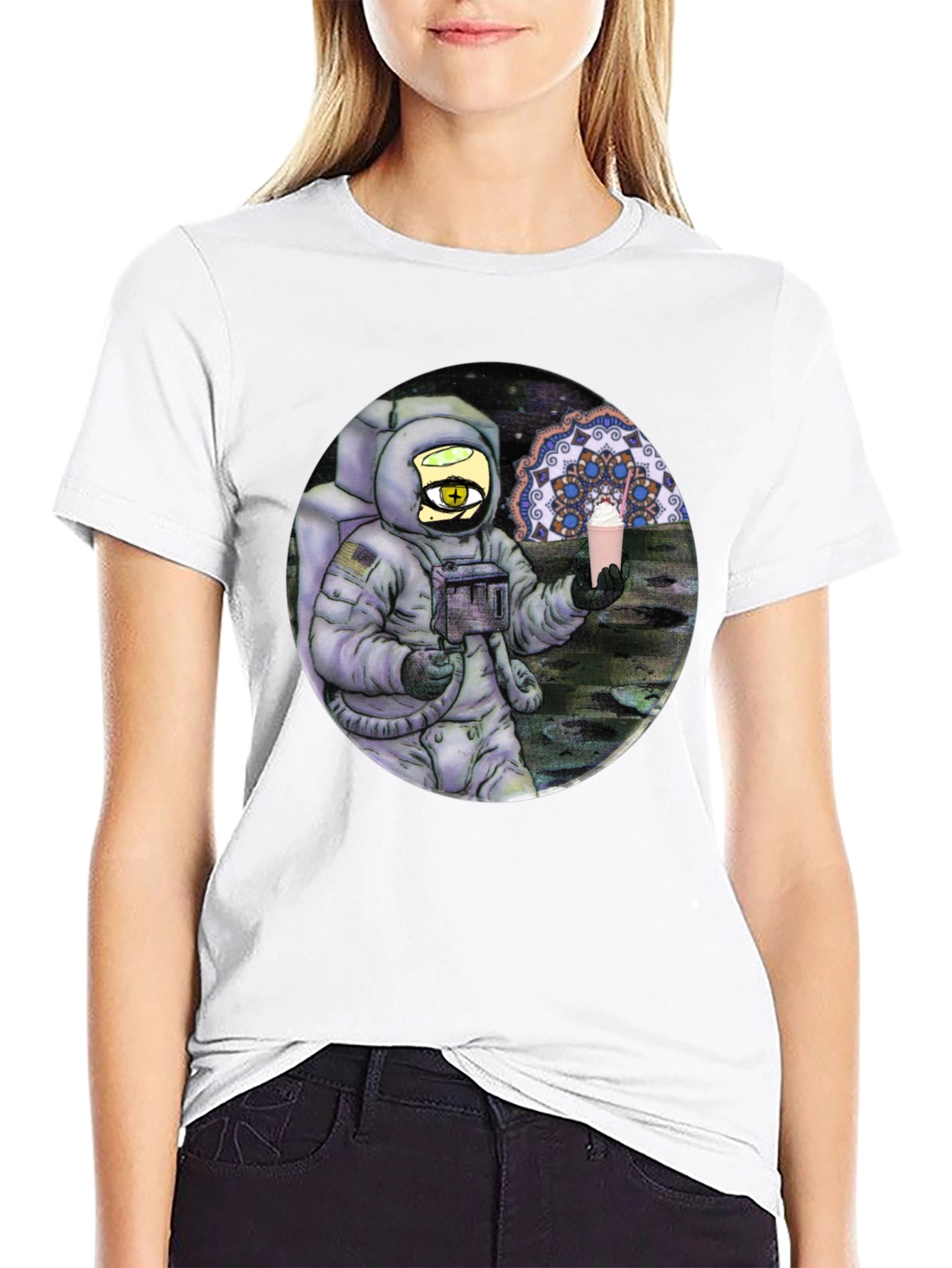 Black Astronaut Shake T-Shirt - Cosmic Comfort view 9