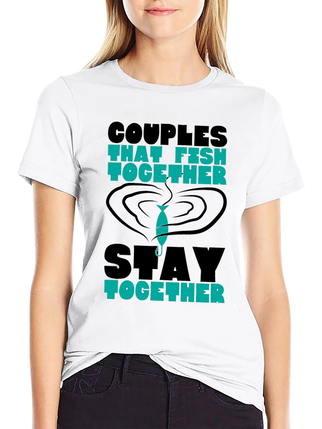 Black Couples That Fish Together Graphic Tee view 9
