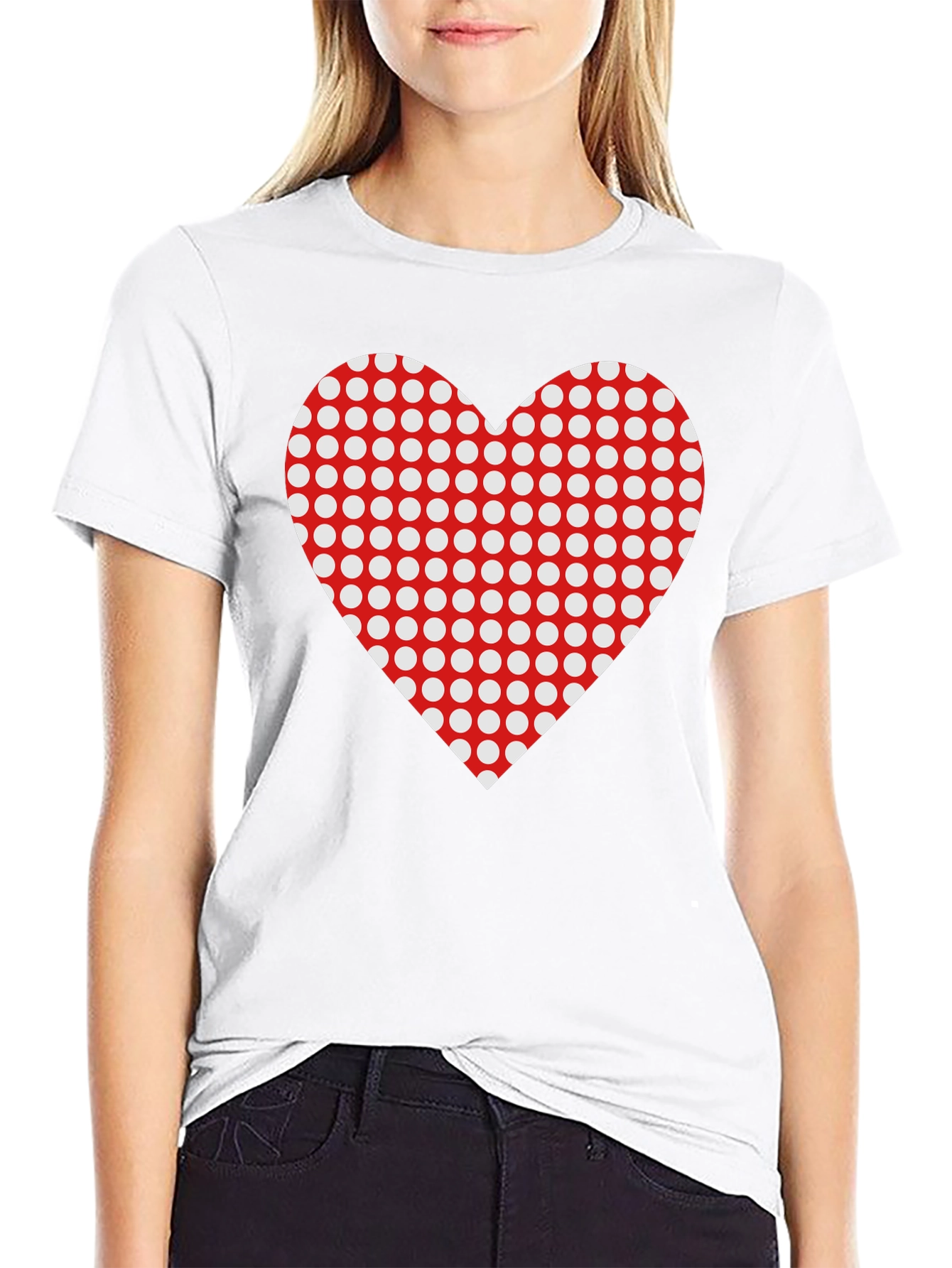 Black Heart Polka Dot Black T-Shirt view 9
