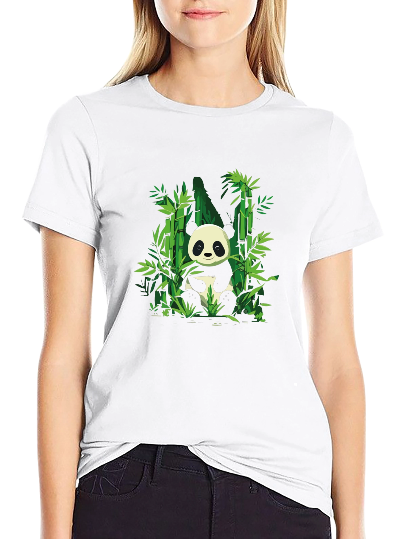 Black Panda Bamboo Graphic T-Shirt - Soft Cotton Blend view 9