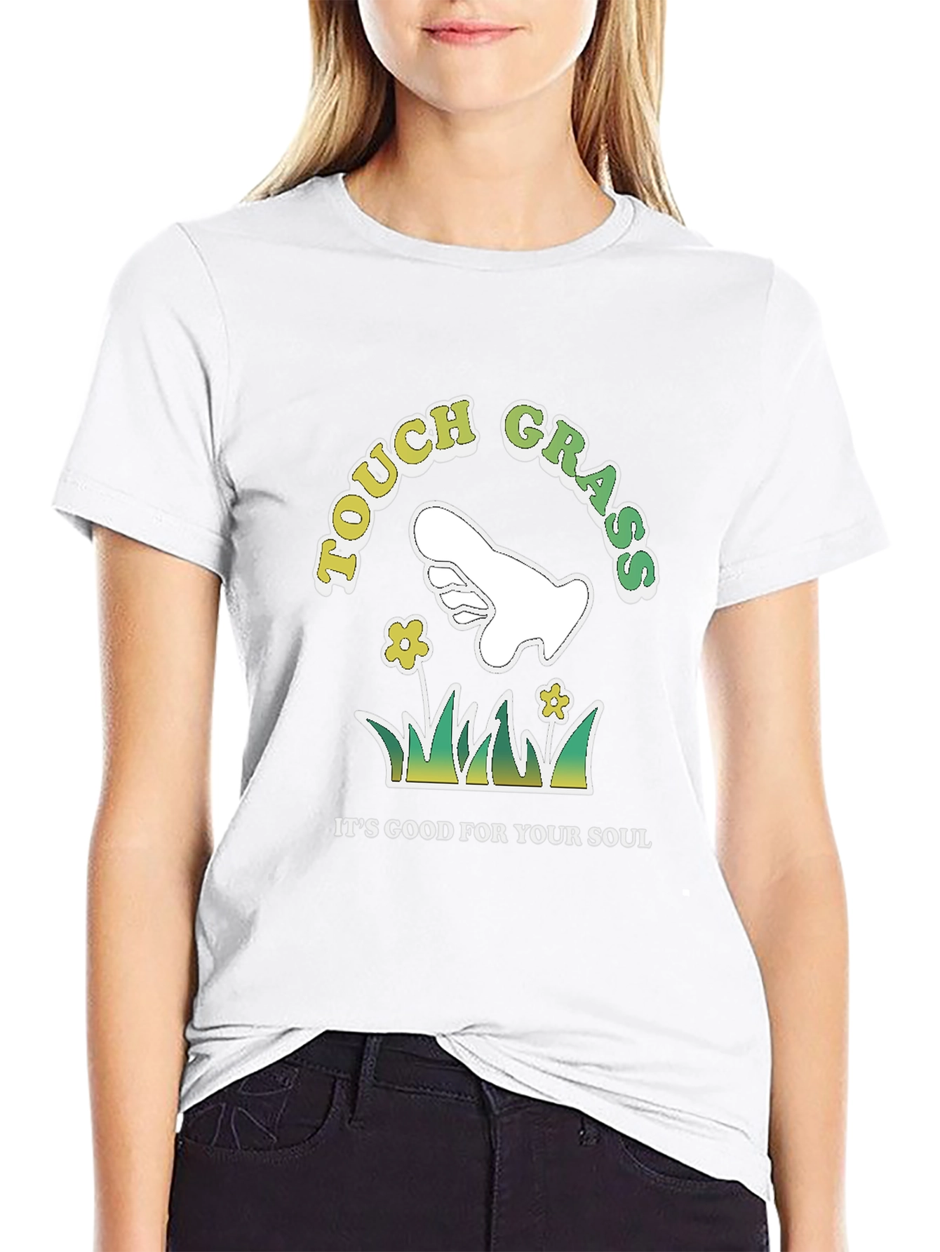 Black Touch Grass T-Shirt, Good For Your Soul Graphic Tee view 9