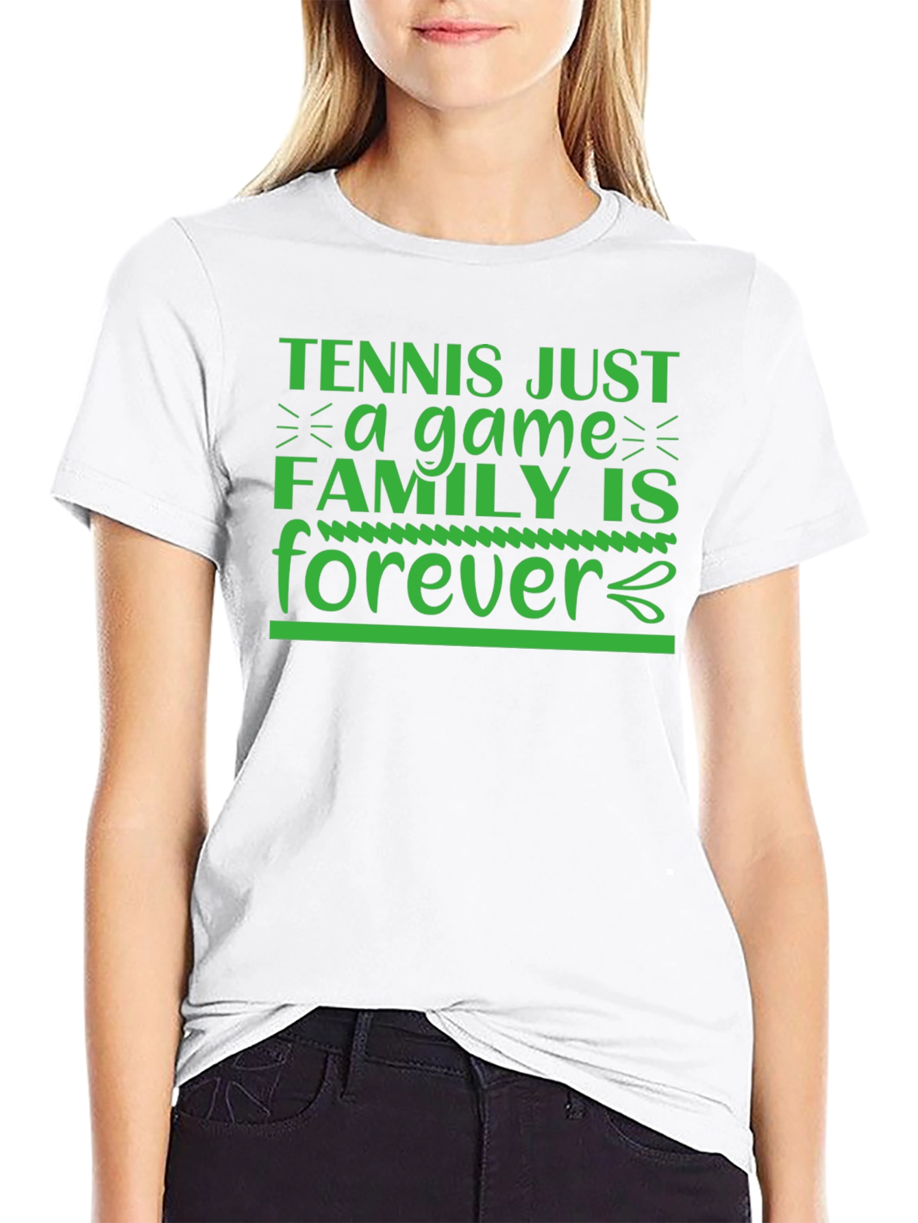 Black Tennis & Family Forever Graphic Tee view 9