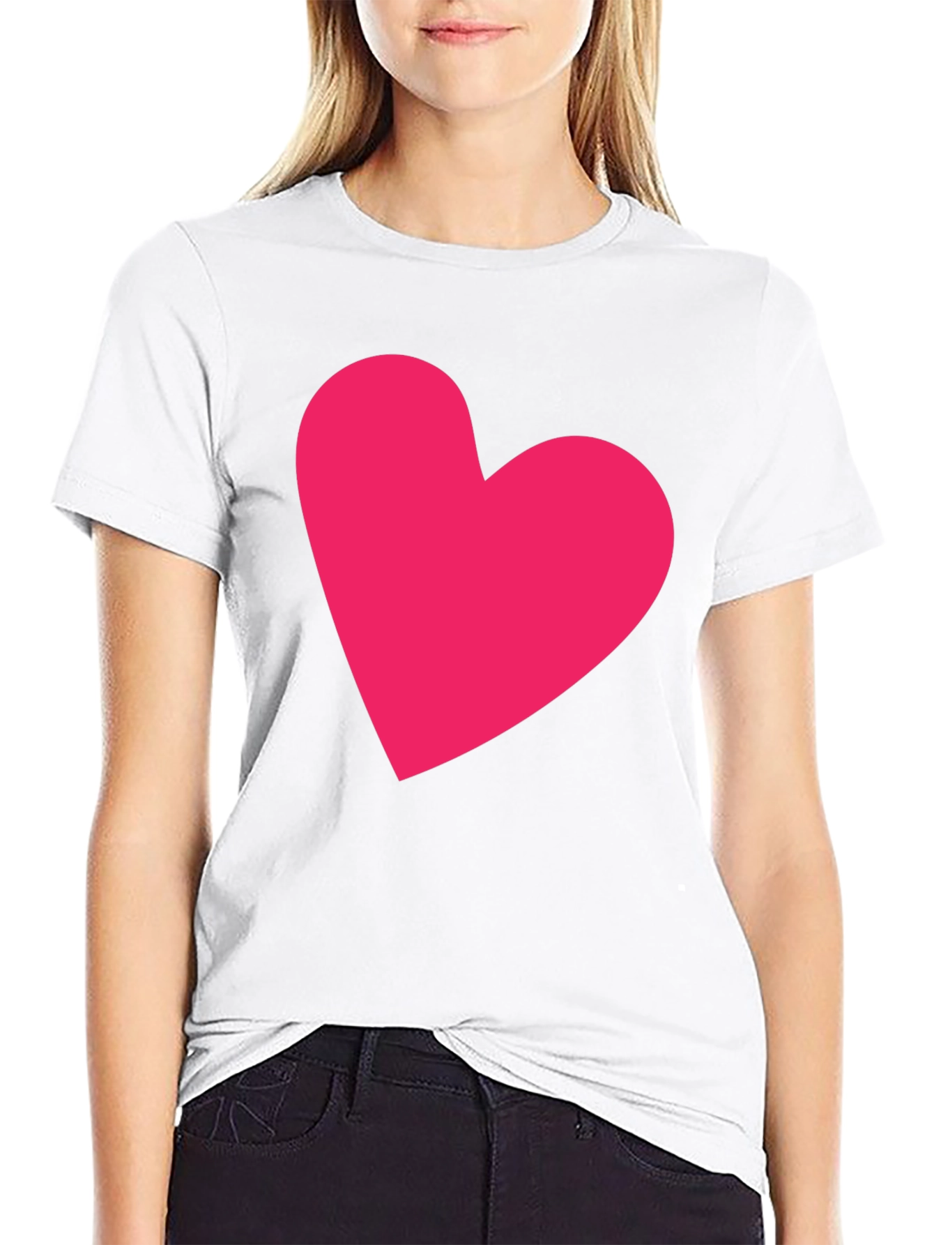 Black Heart Graphic Tee - Casual Black Cotton T-Shirt view 9