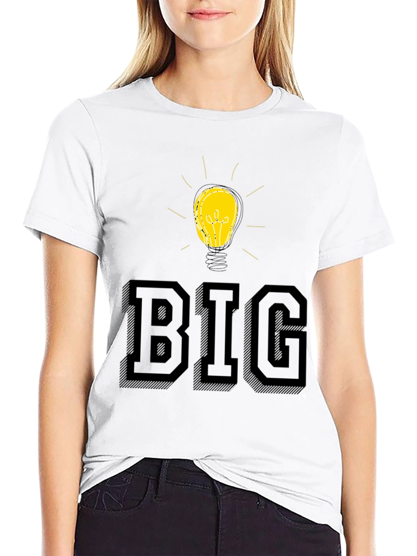 Black Big Idea T-Shirt - Black Cotton Blend view 9