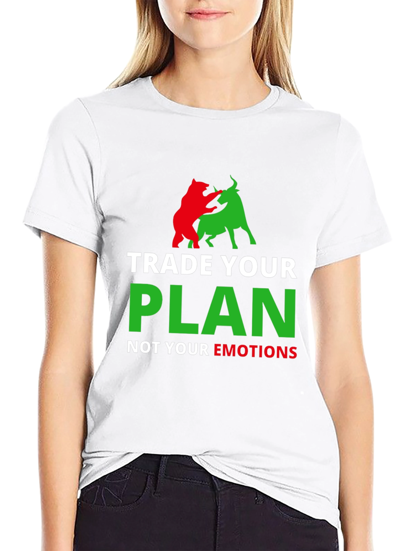 Black Trade Your Plan Not Your Emotions T-Shirt view 9