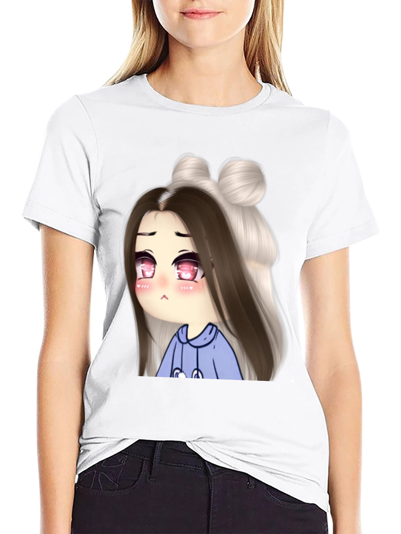 Black Anime Girl Graphic Tee - Unique Design view 9