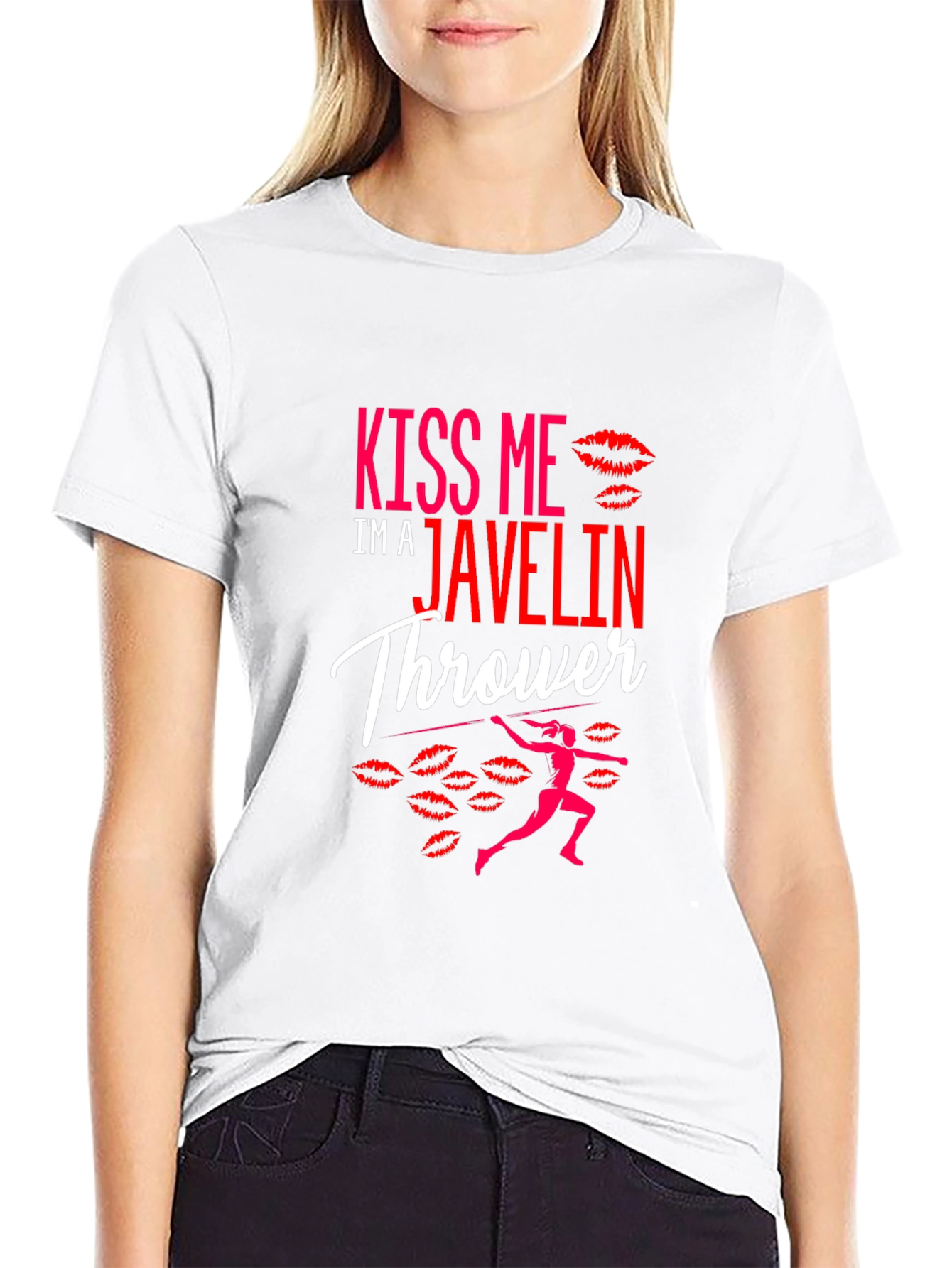 Black Kiss Me I'm A Javelin Thrower Black T-Shirt view 9