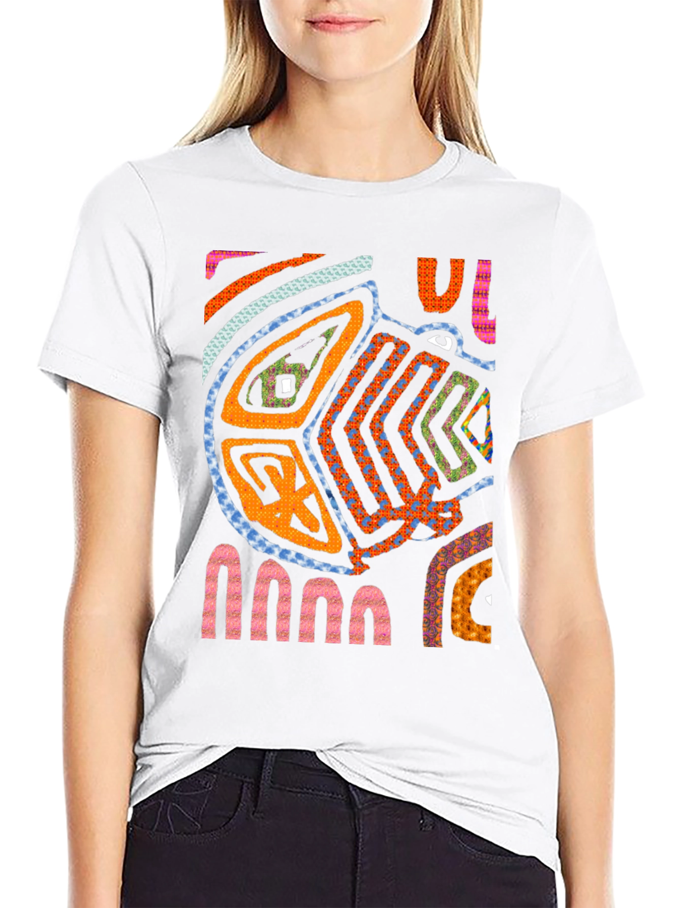 Black Abstract Art Tee - Unique Graphic Print T-Shirt view 9