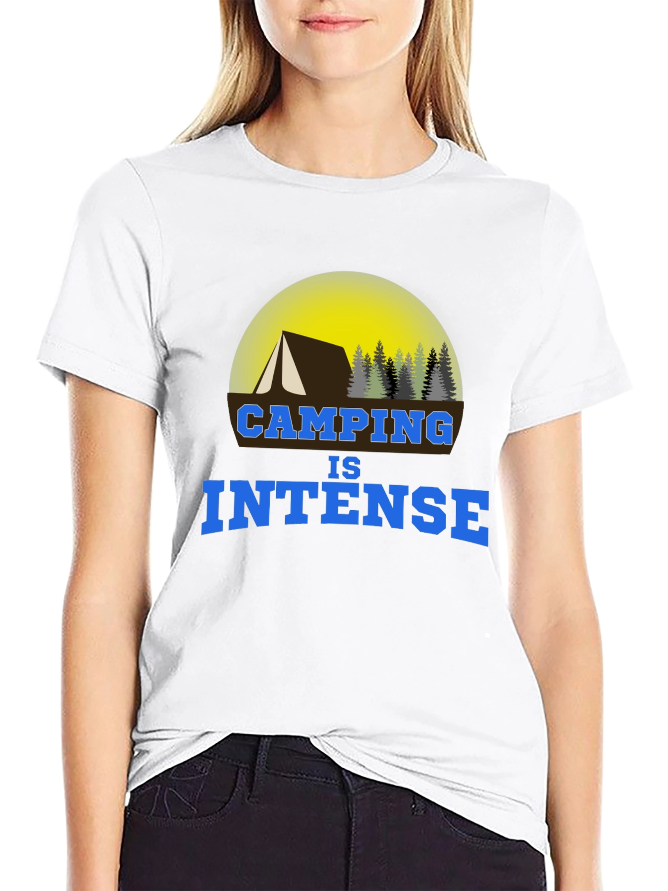 Black Camping is Intense Graphic T-Shirt view 9