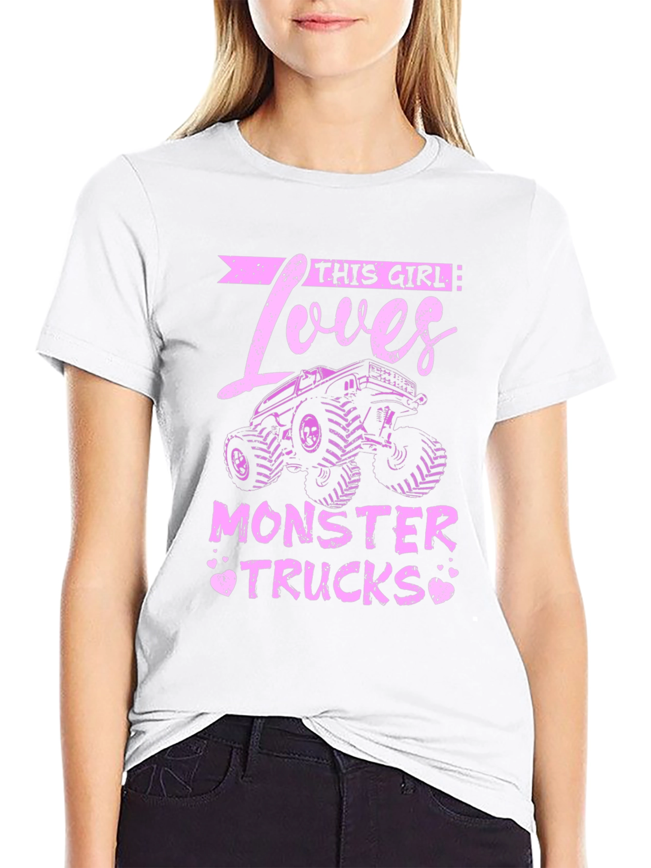 Black This Girl Loves Monster Trucks Black T-Shirt view 9