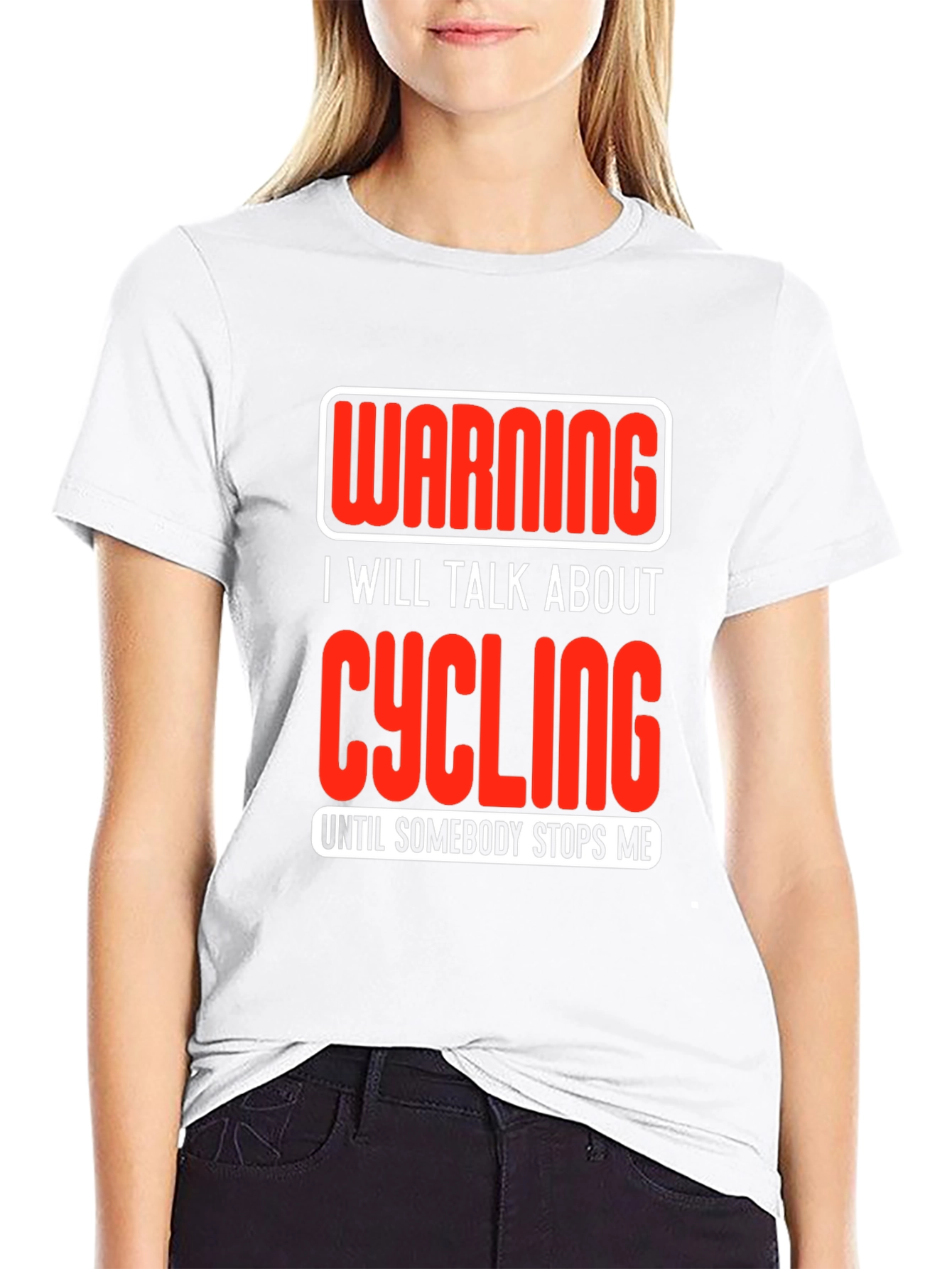 Black Cycling Enthusiast T-Shirt - Warning I Will Talk About Cycling view 9