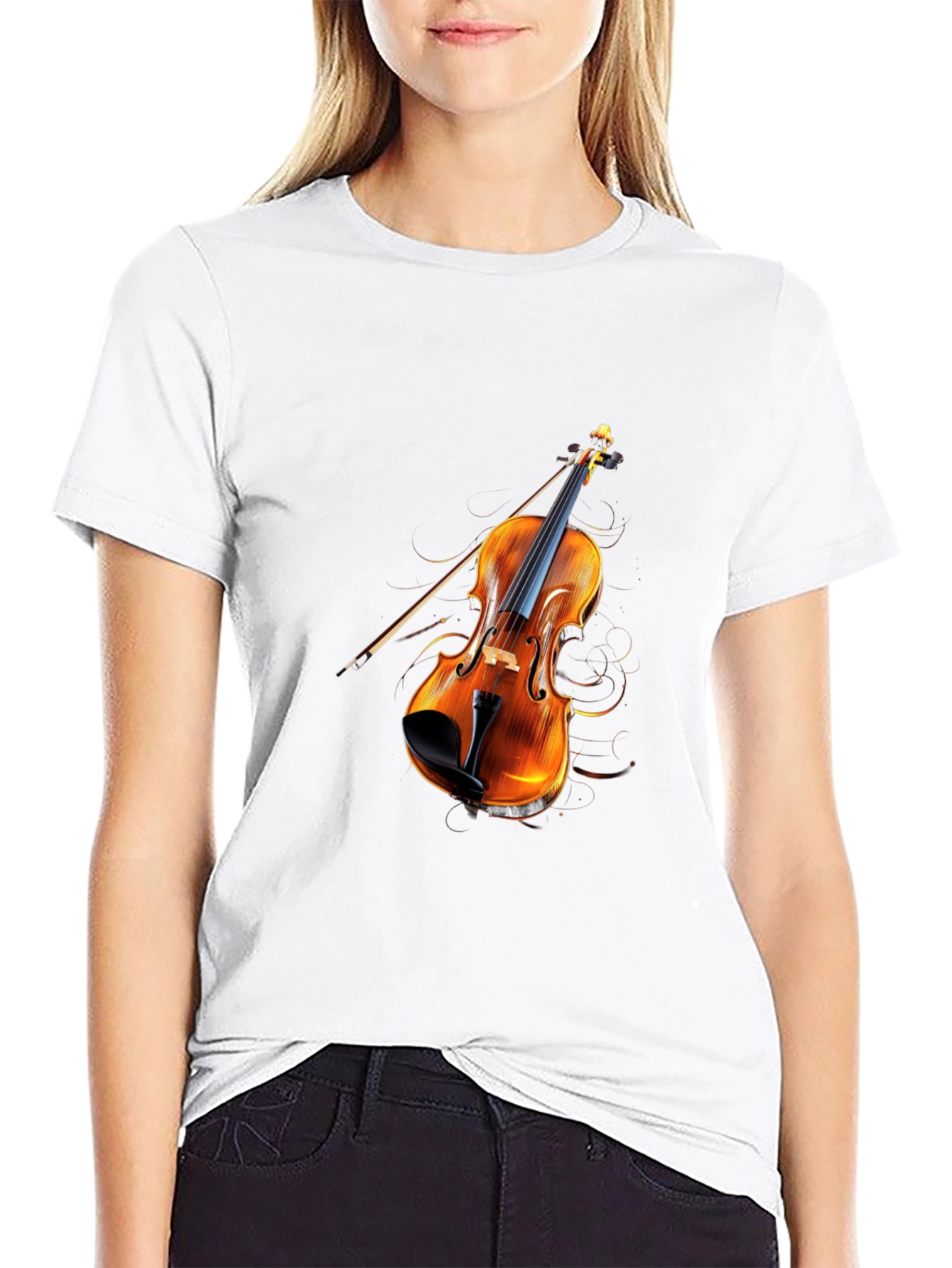 Black Violin Graphic Black T-Shirt view 9