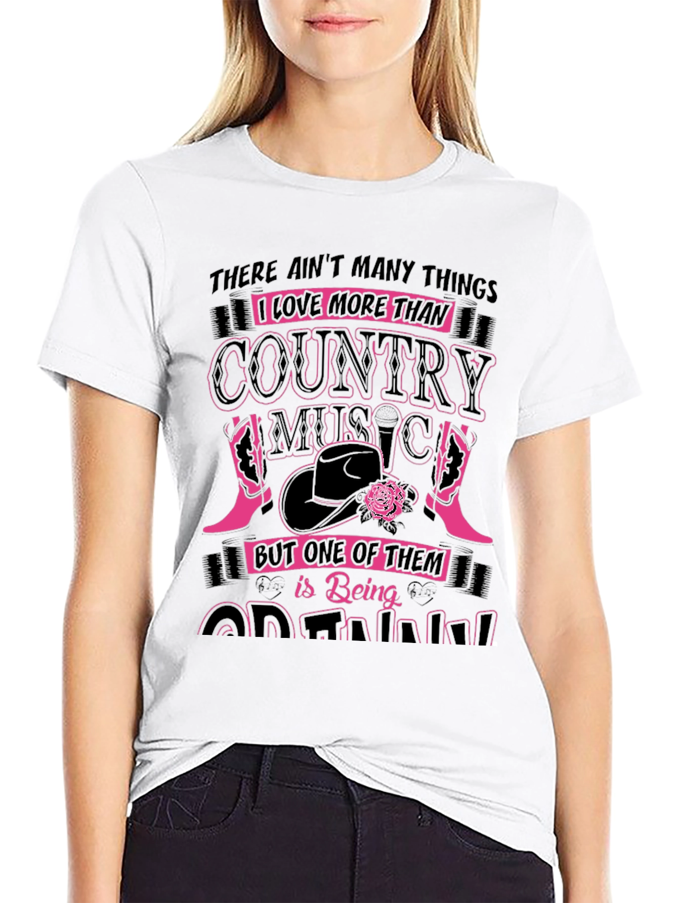 Black Country Music Graphic T-Shirt - Black view 9