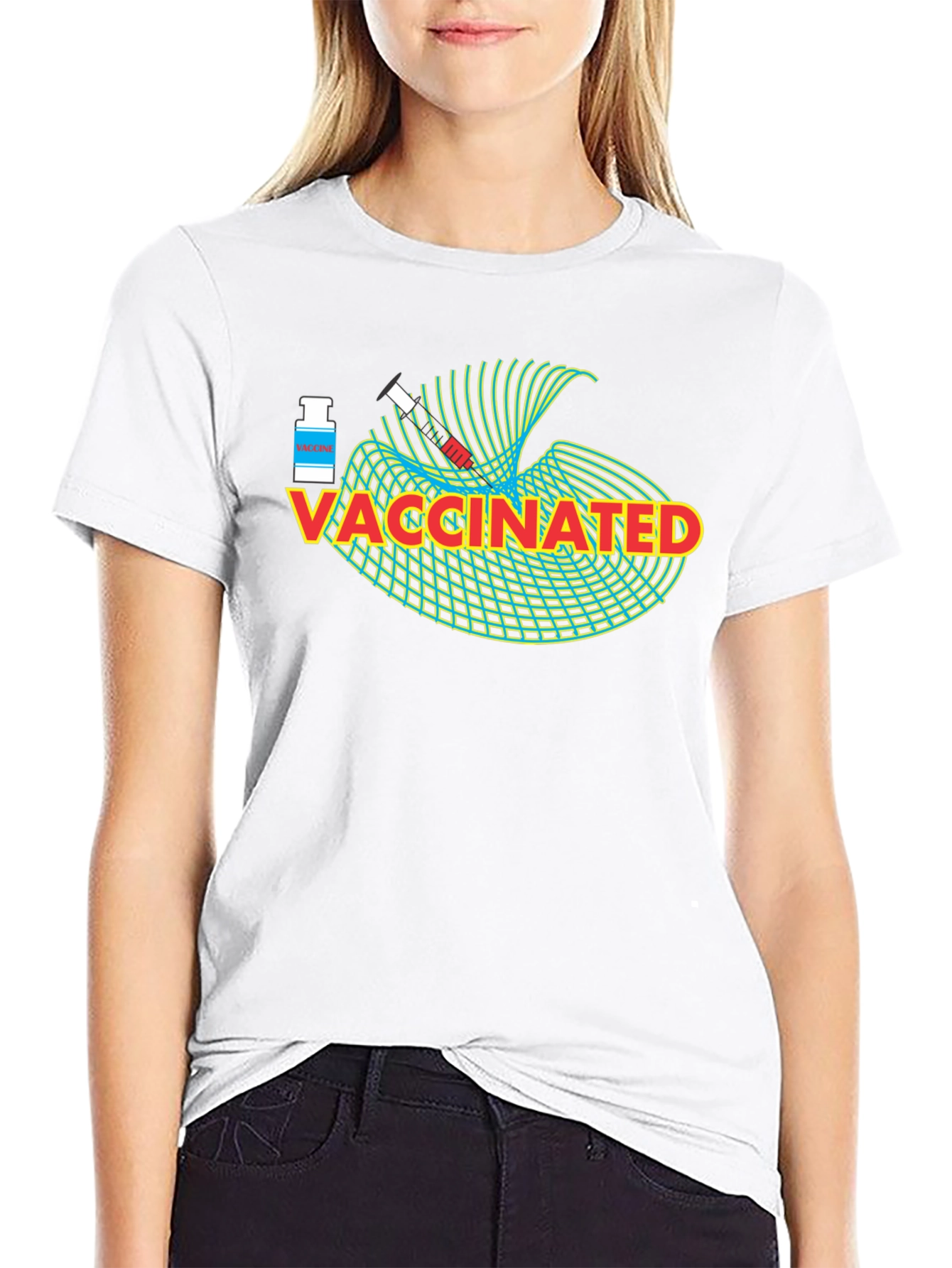 Black Vaccinated Graphic Tee - Novelty Design view 9