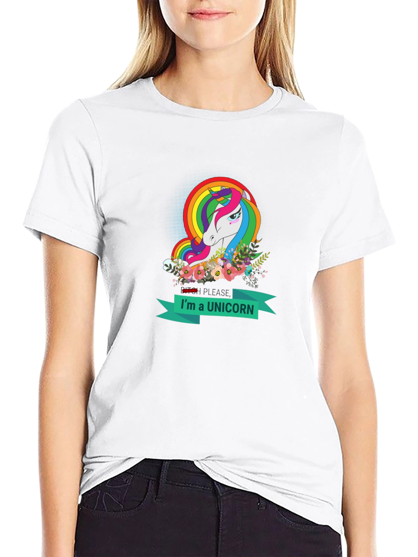 Black I'm a Unicorn T-Shirt - Rainbow Unicorn Design view 9