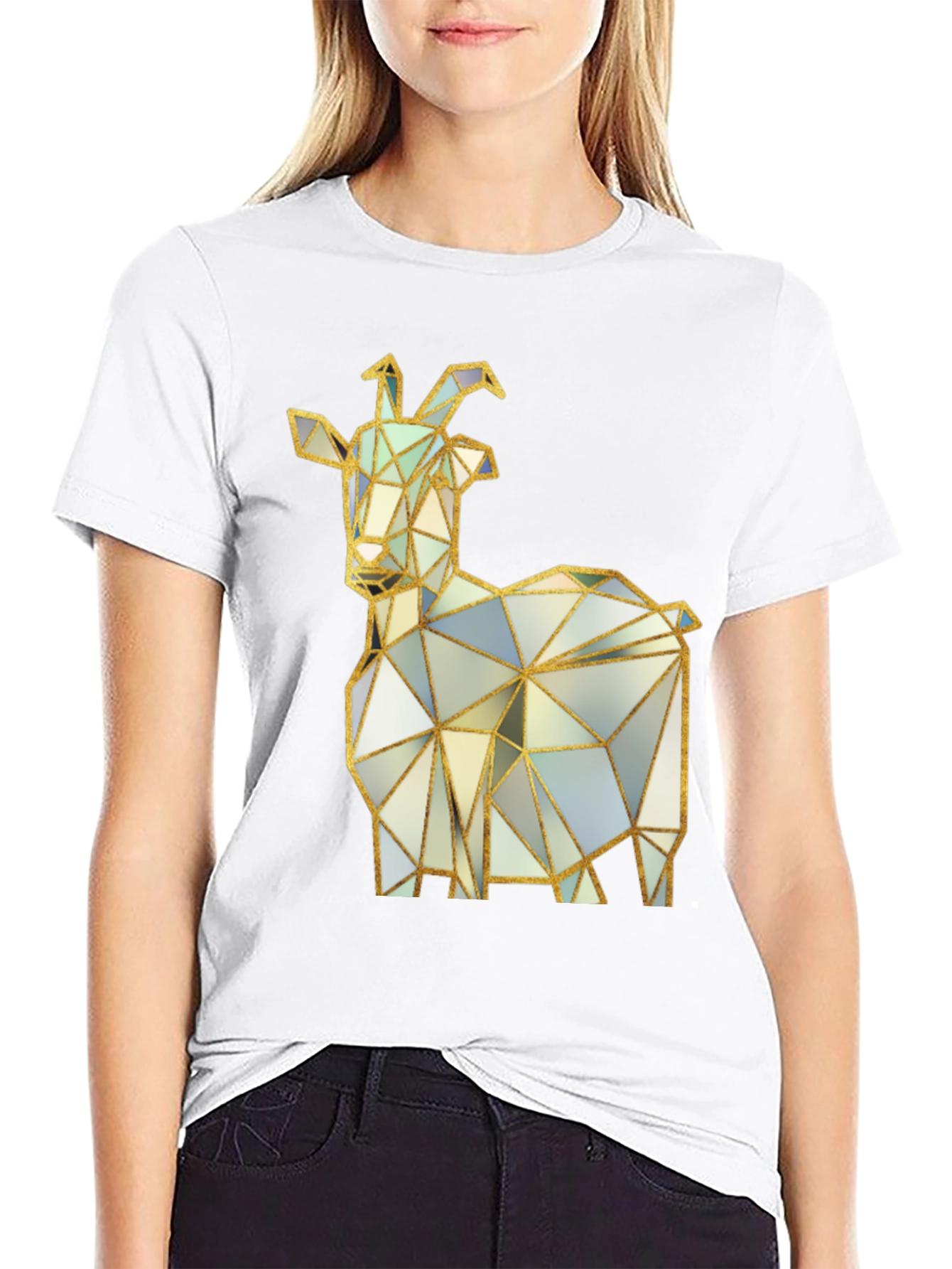Black Geometric Goat T-Shirt - Black view 9