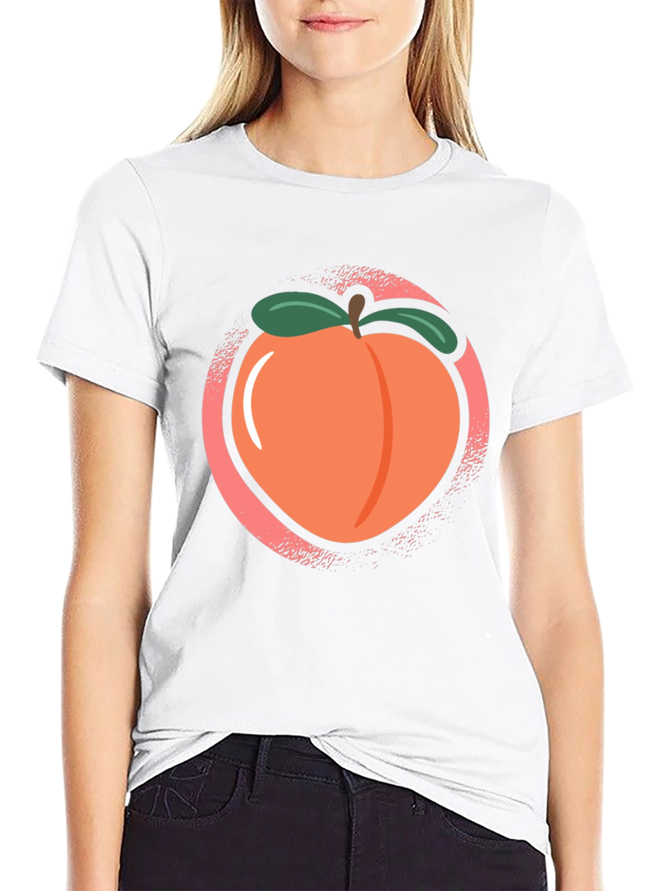 Black Peach Graphic Black Tee view 9