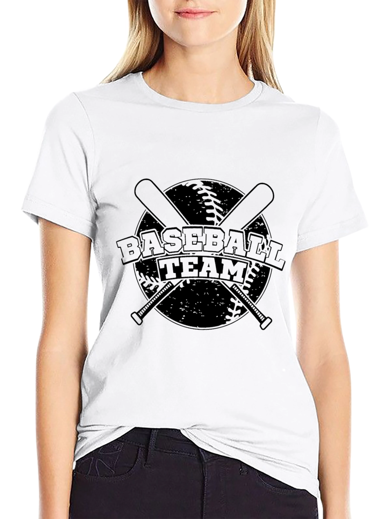Black Baseball Team Graphic T-Shirt - Black Cotton Tee view 9