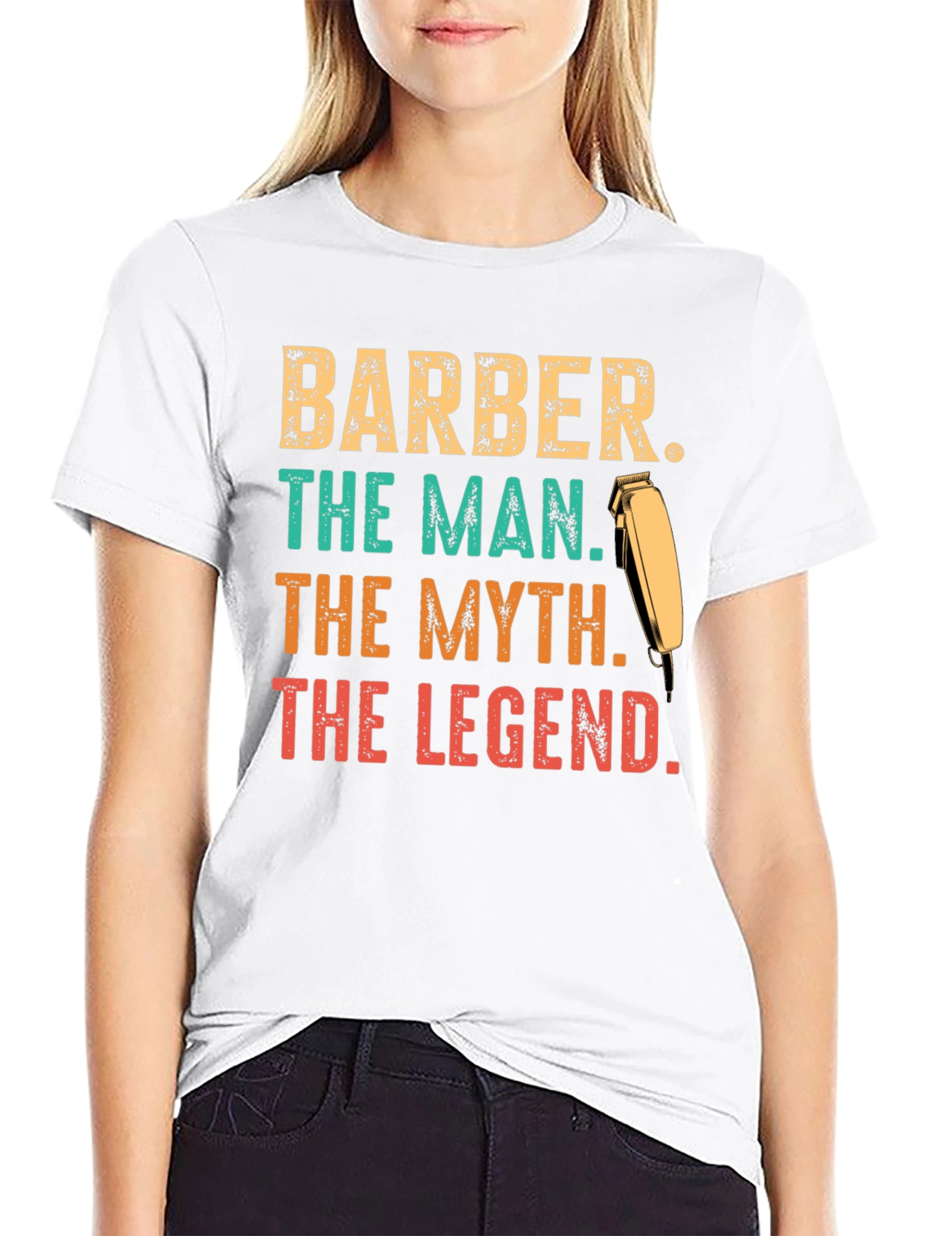 Black Barber The Man The Myth The Legend T-Shirt view 9