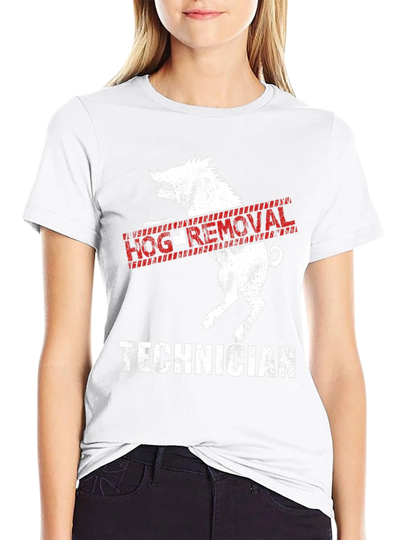 Black Hog Removal Technician Graphic Tee view 9