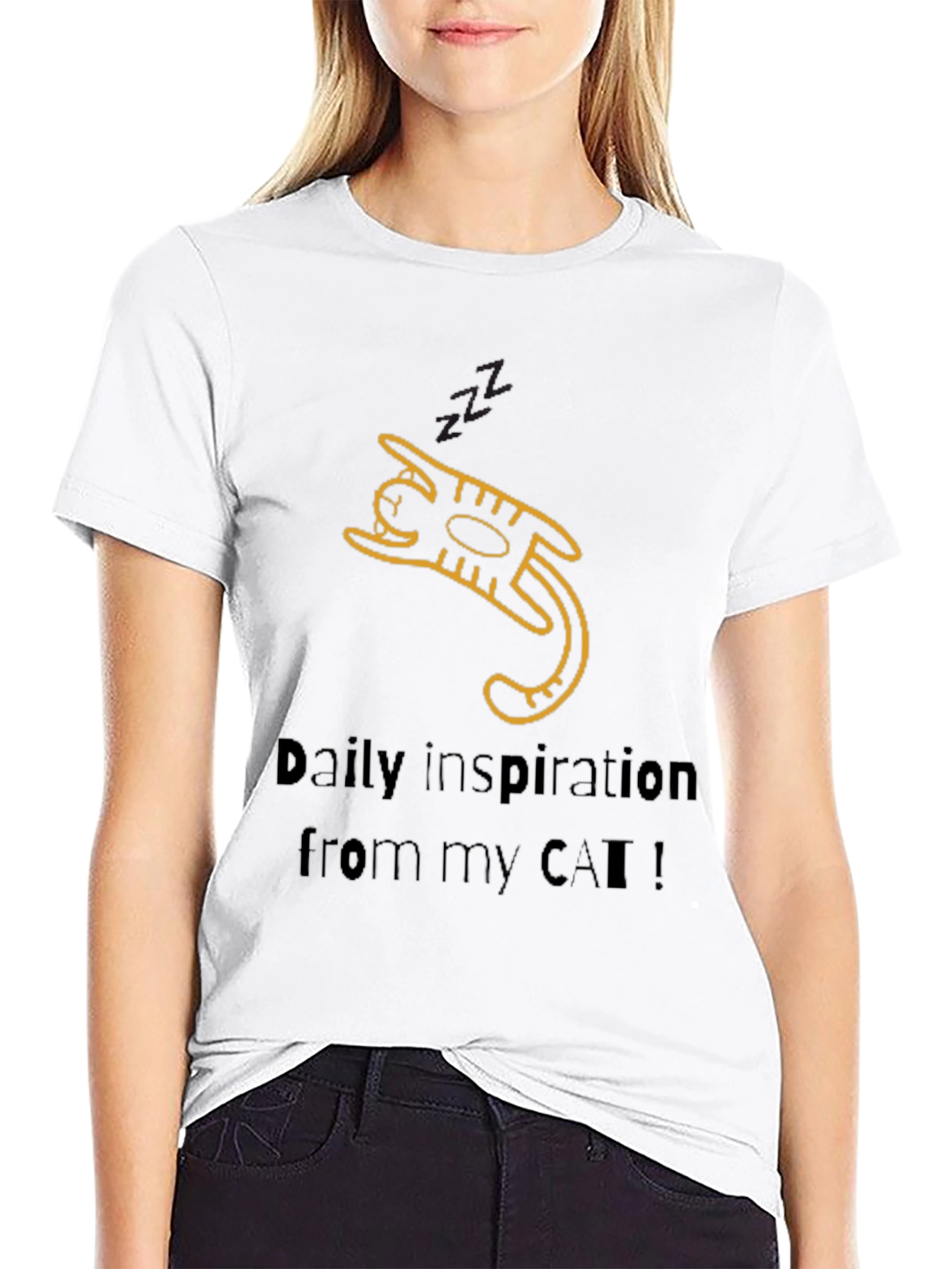 Black Daily Inspiration Cat T-Shirt view 9