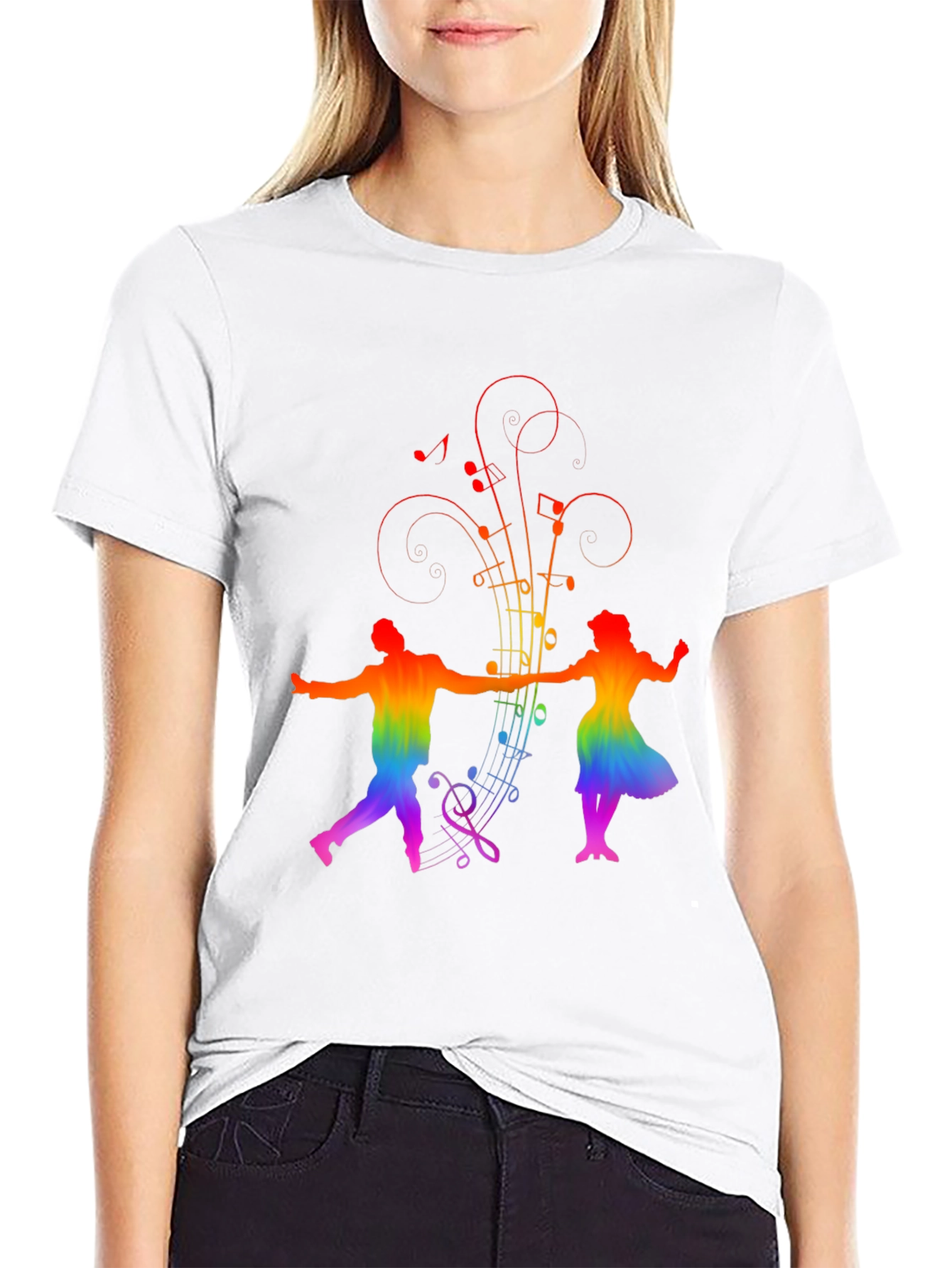 Black Rainbow Music Dancer Black Tee view 9