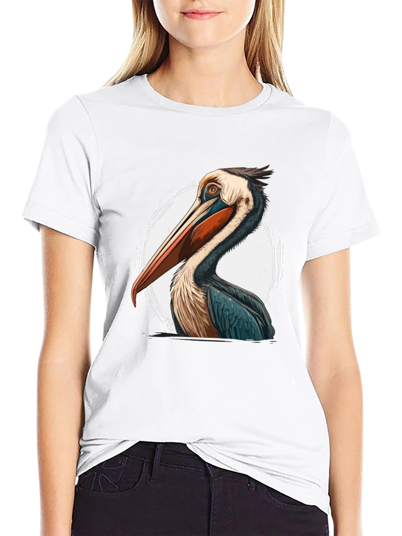 Black Pelican Graphic Tee - Unique Bird Design view 9