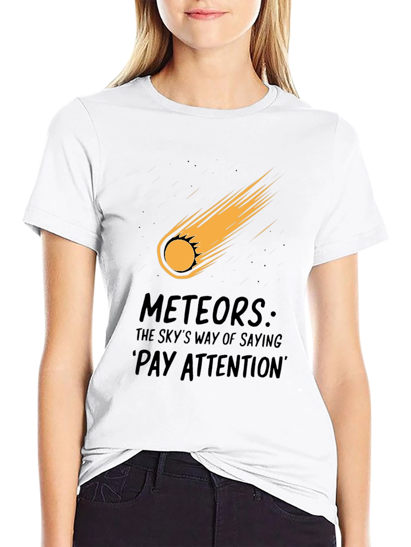 Black Meteor Strike Black T-Shirt - Pay Attention! view 9