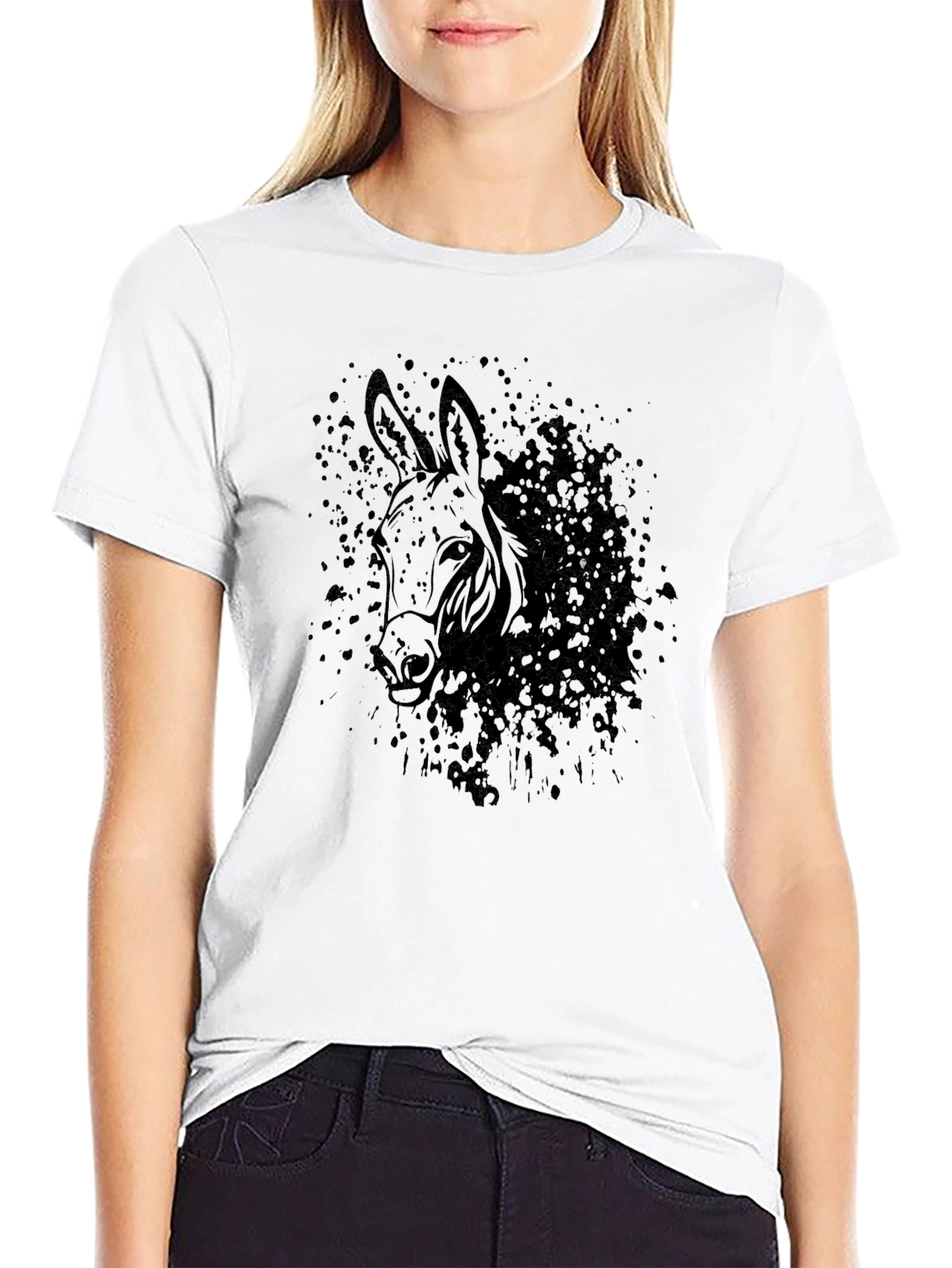 Black Black Donkey Graphic Tee - Men's Casual T-Shirt view 9
