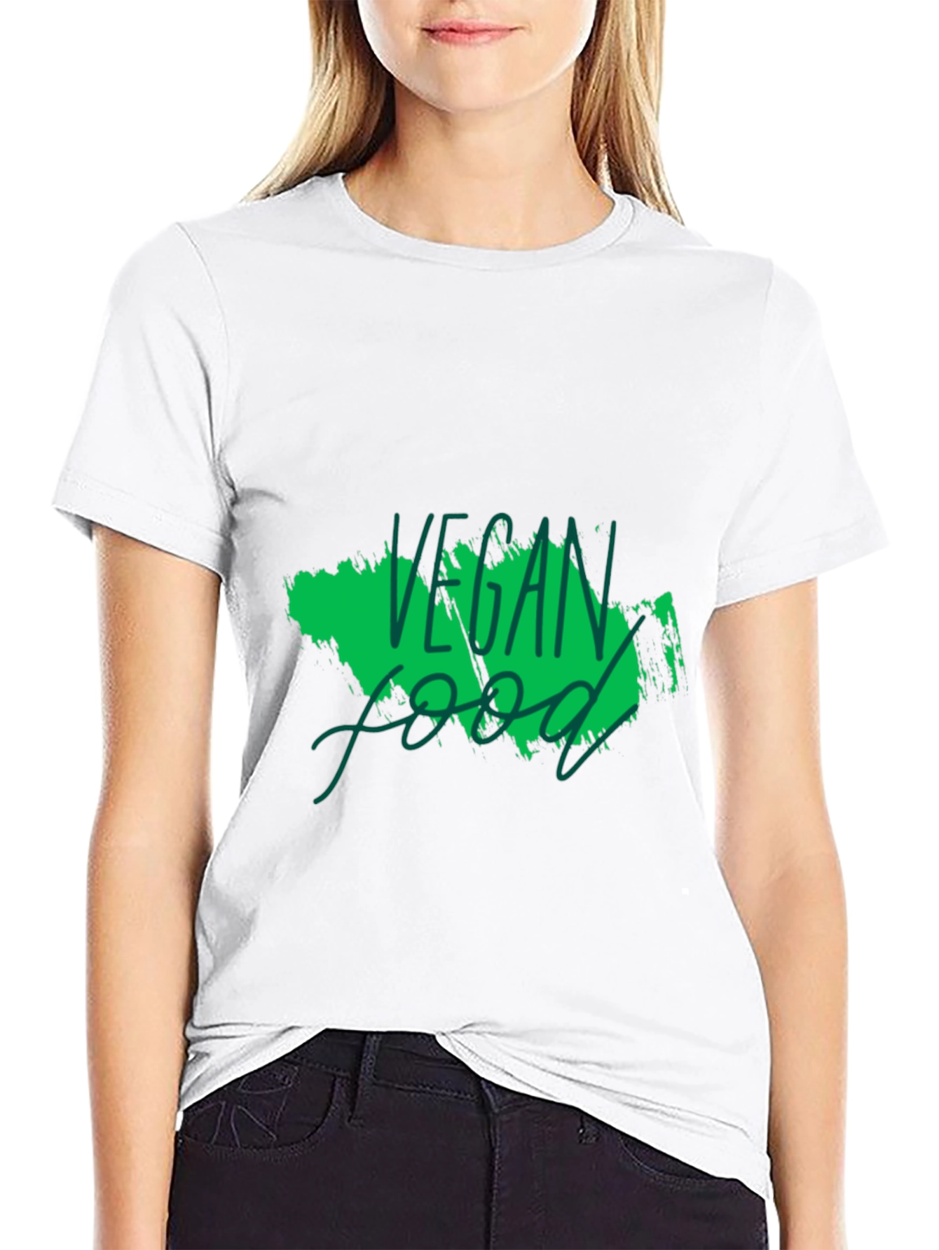 Black Vegan Food Graphic Black T-Shirt view 9