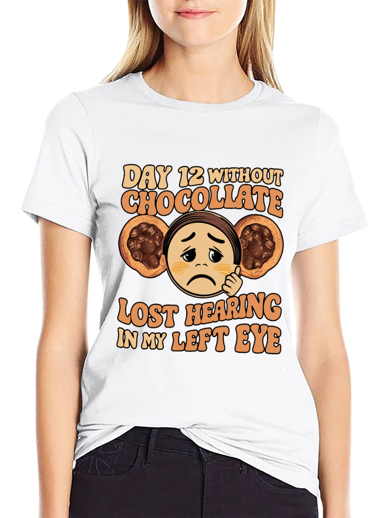 Black Funny Chocolate Deprivation T-Shirt view 9