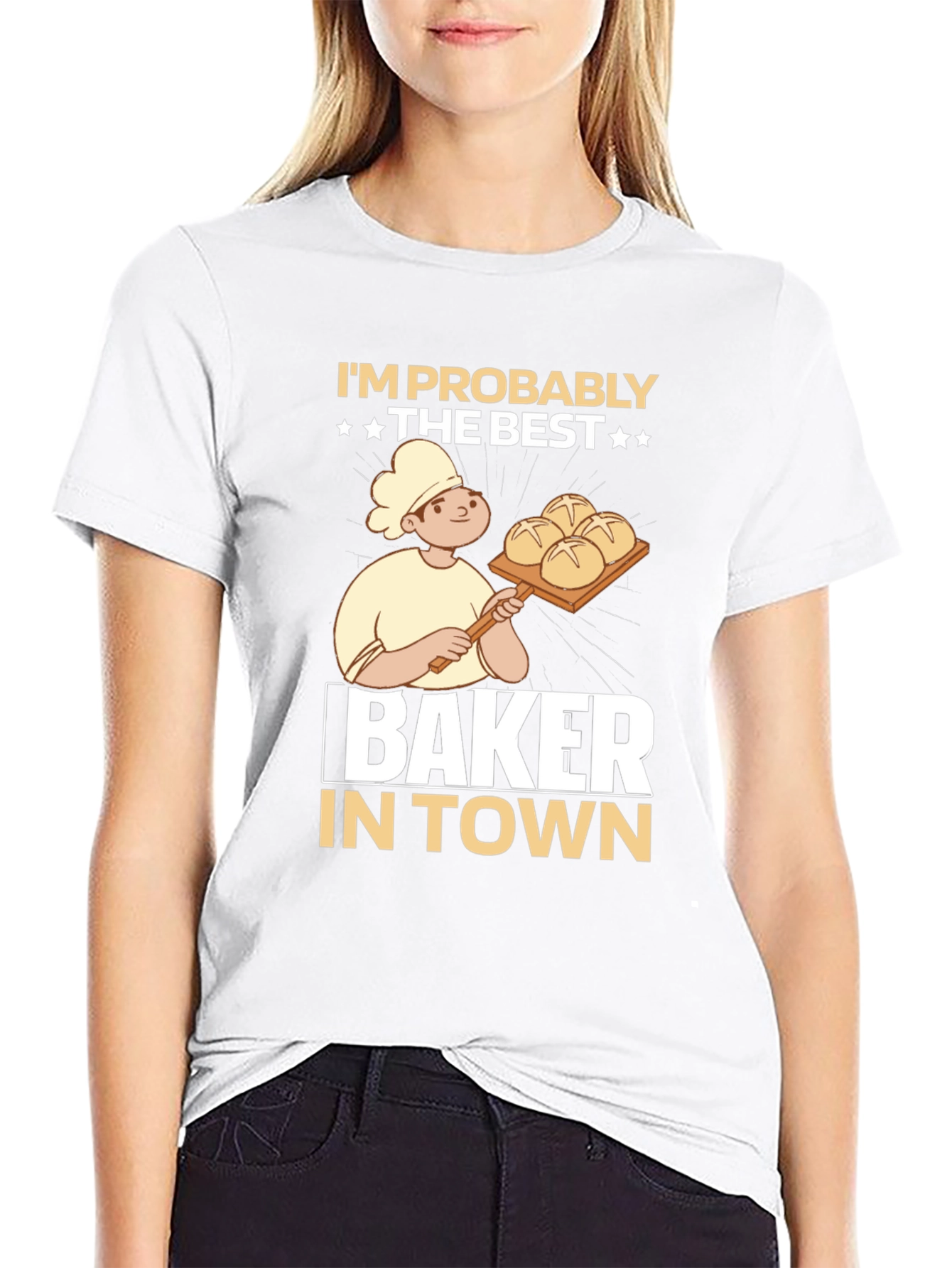 Black Best Baker in Town Graphic T-Shirt view 9