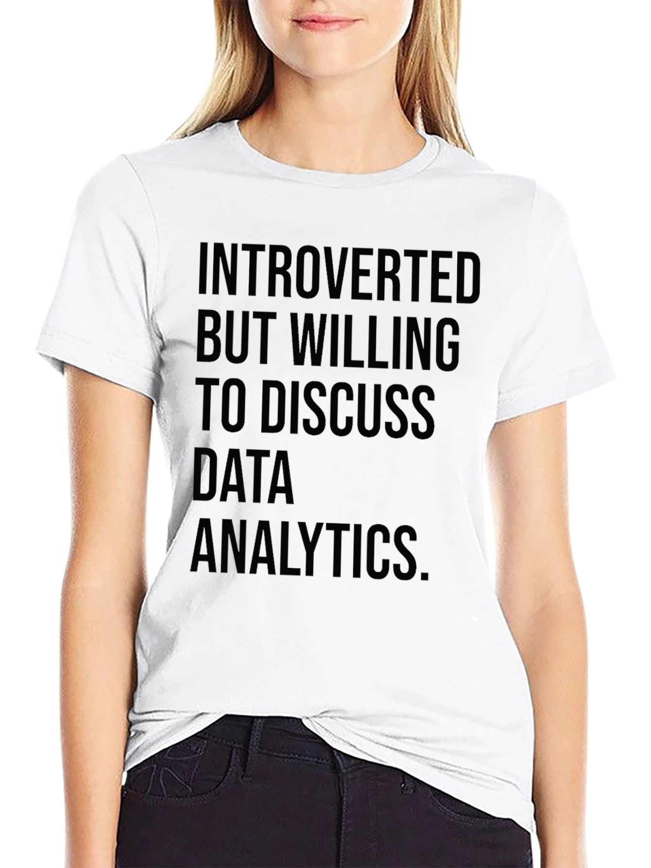 Black Introverted Data Analytics T-Shirt - Black view 9