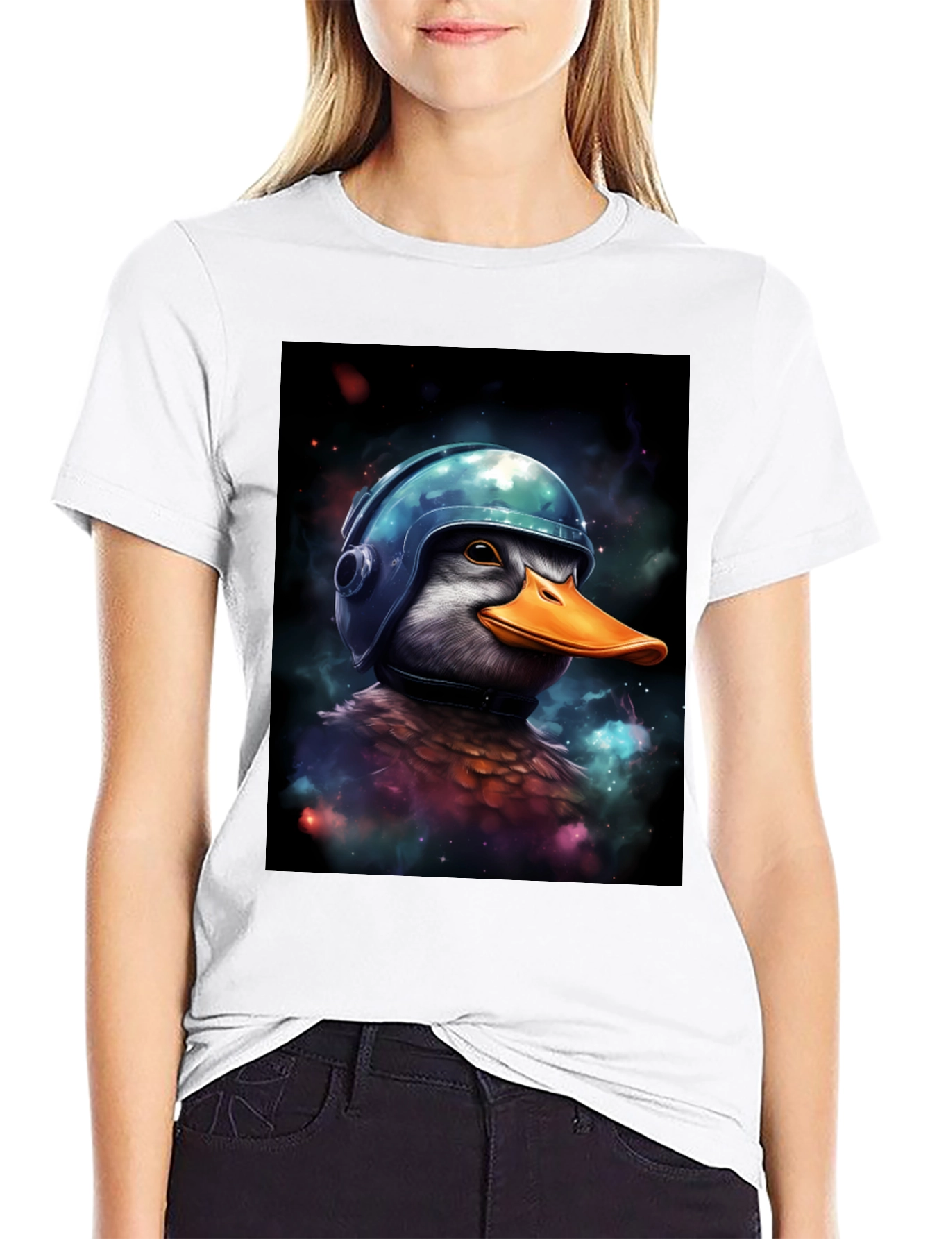 Black Duck in Helmet Graphic Tee view 9