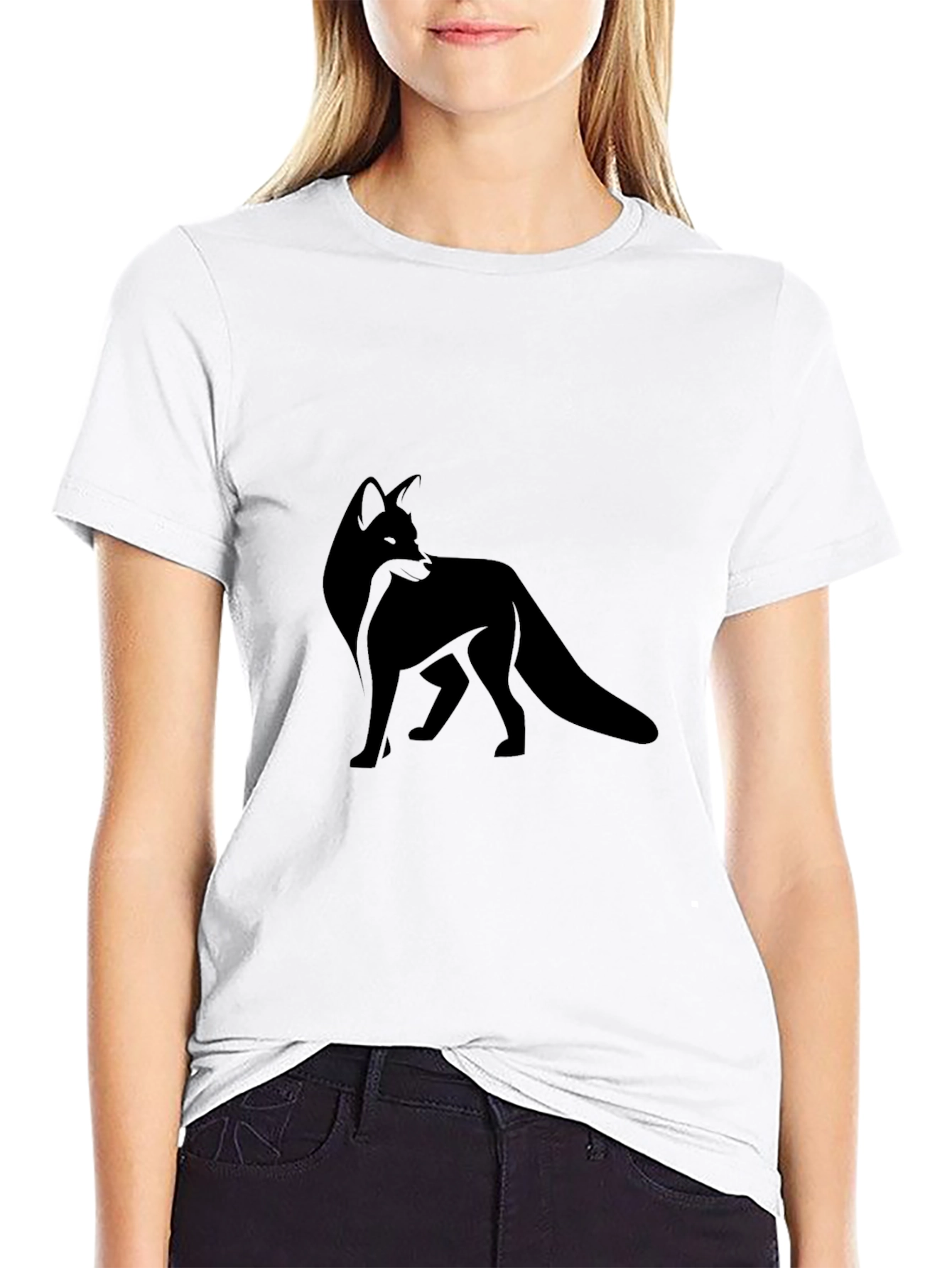 Black Black Fox Graphic Tee - Modern Style view 9