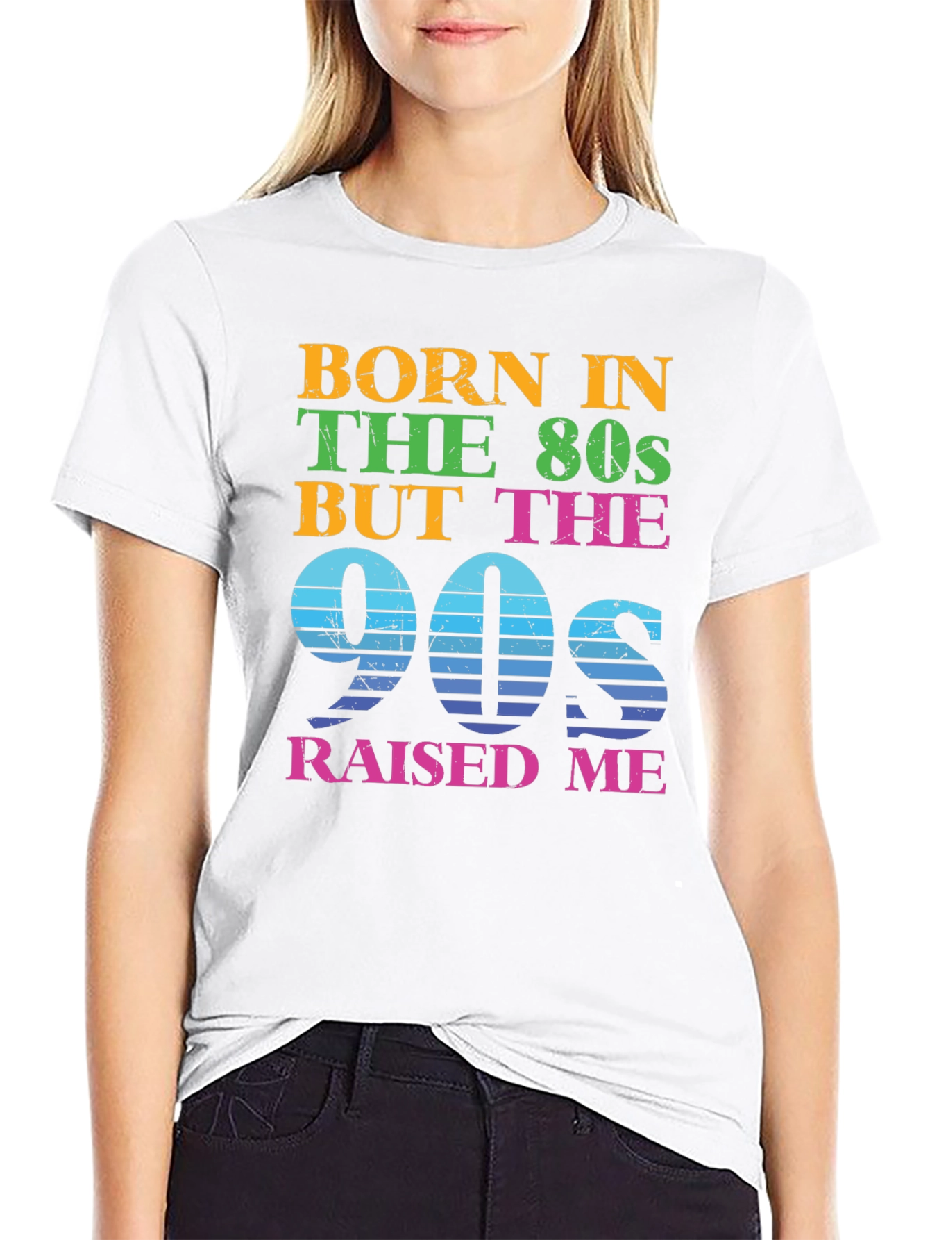 Black Born in the 80s Raised in the 90s T-Shirt view 9