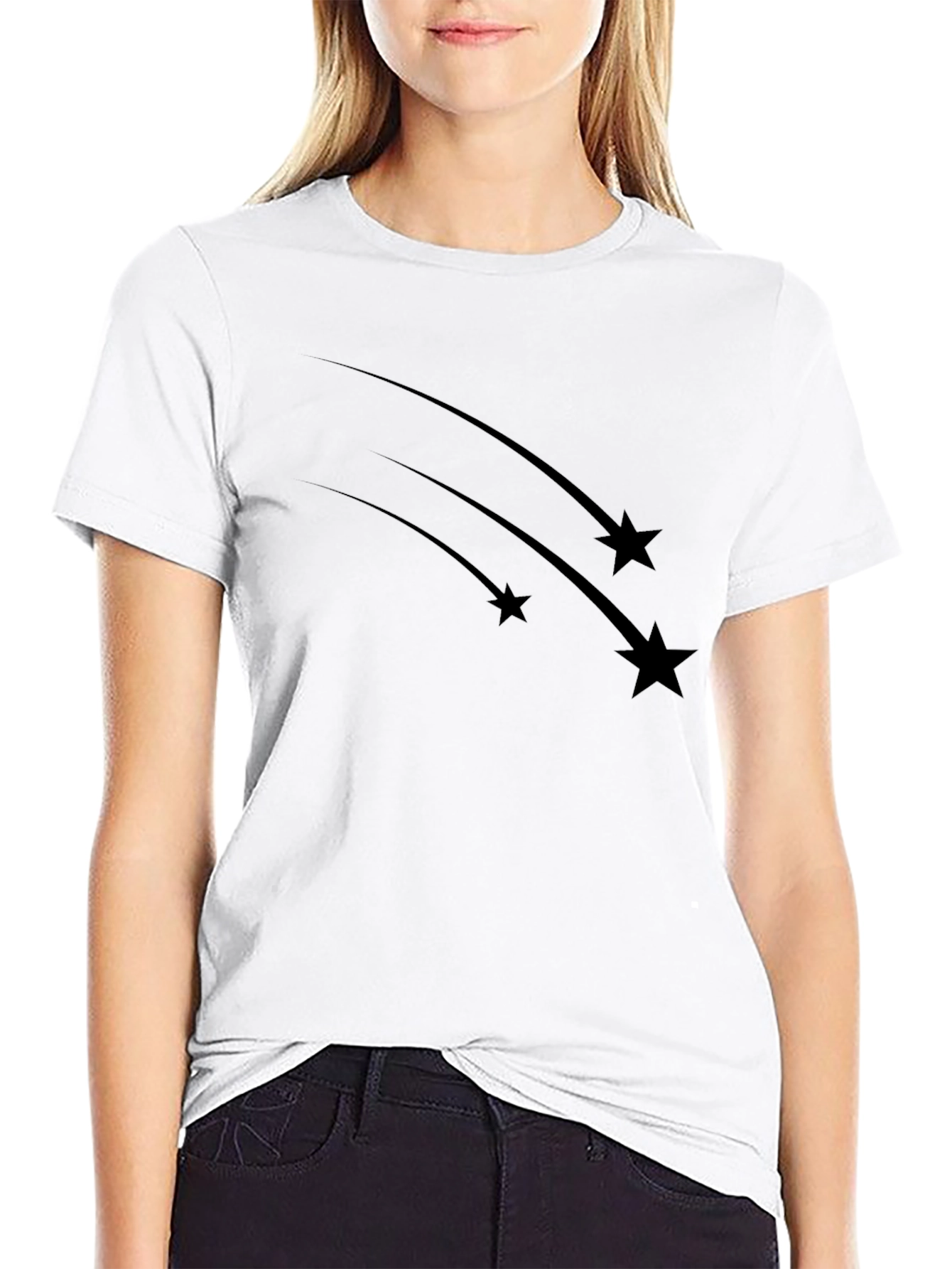 Black Men's Black Shooting Stars Graphic Tee view 9