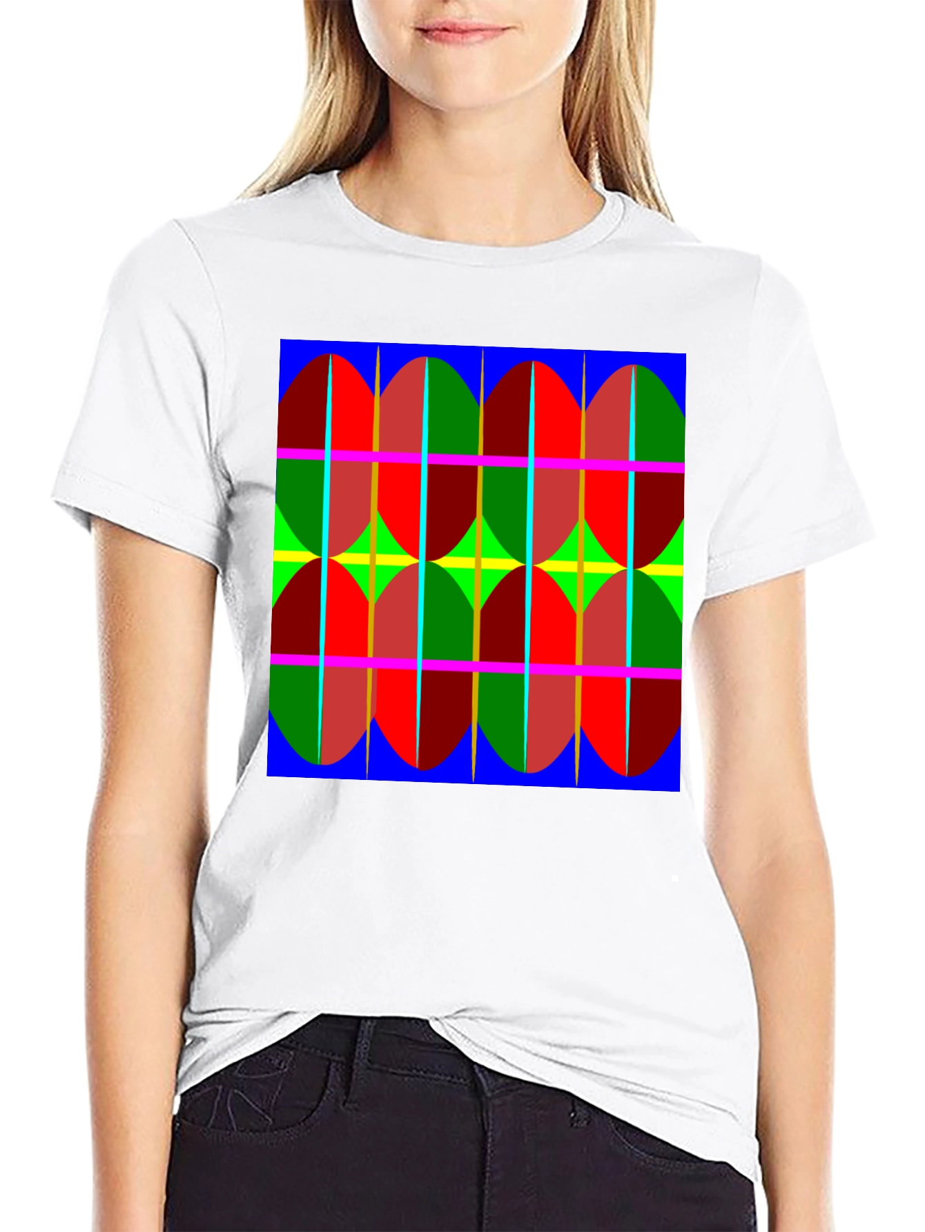 Black Abstract Pattern Tee: Bold, Modern Design T-Shirt view 9