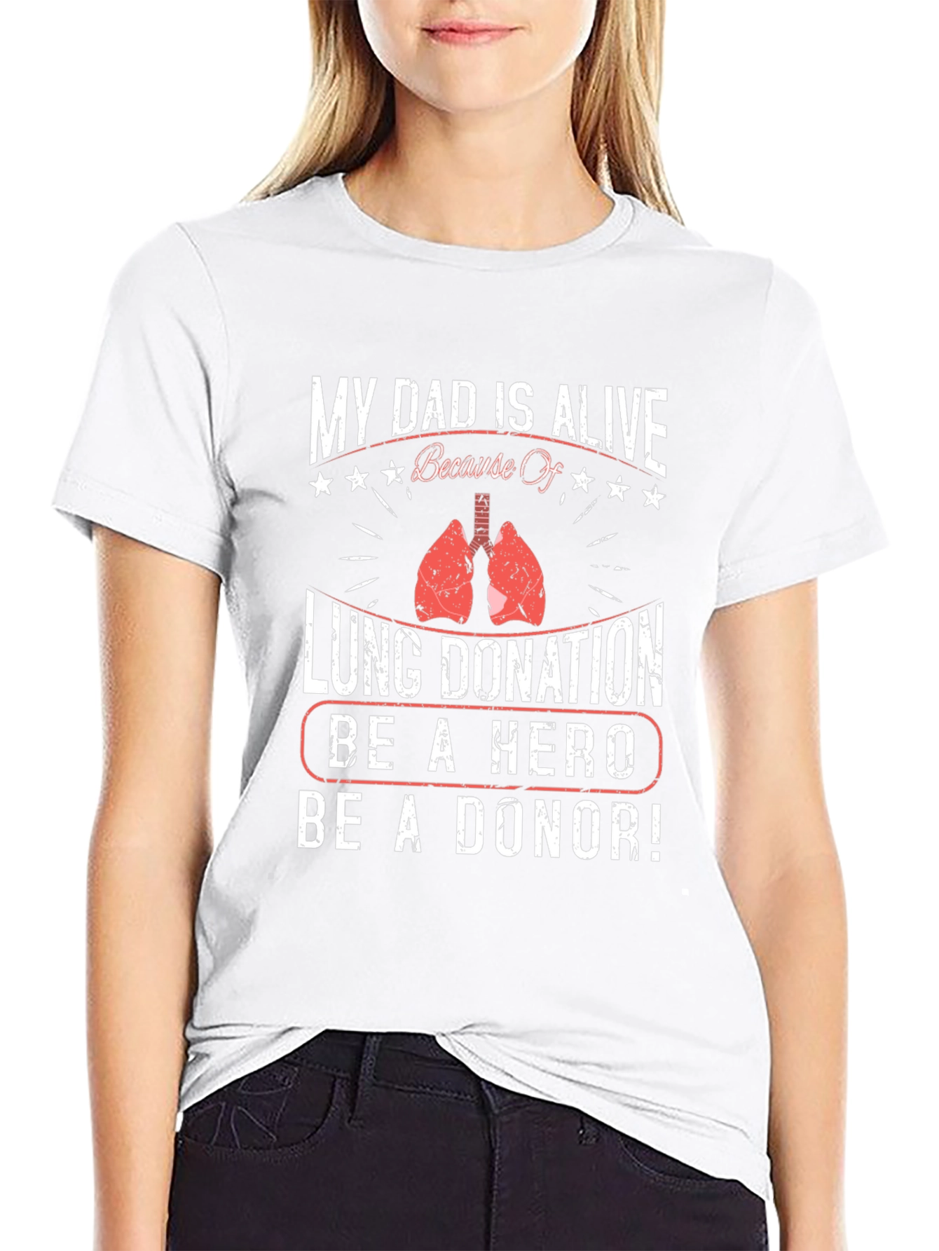 Black Lung Donation Awareness T-Shirt - "My Dad is Alive Because Of" view 9