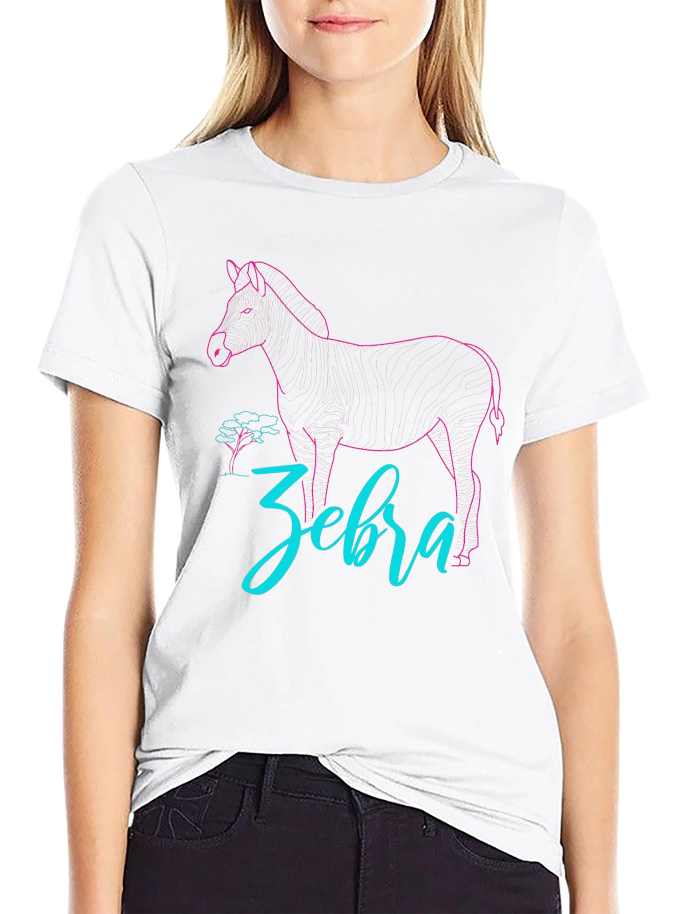 Black Zebra Graphic Tee - Cool Animal Design view 9