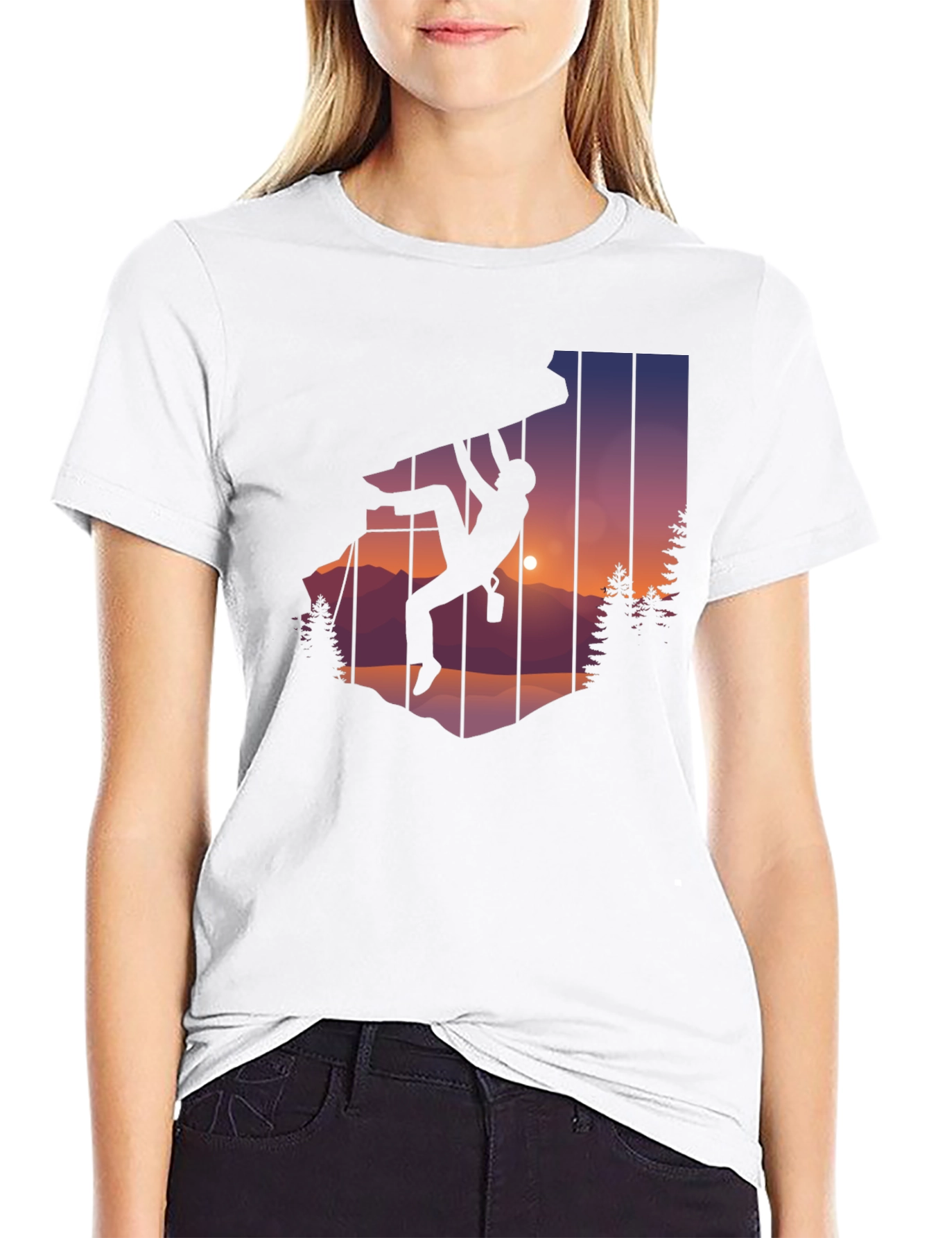 Black Climbing Silhouette Graphic Tee - Adventure T-Shirt view 9
