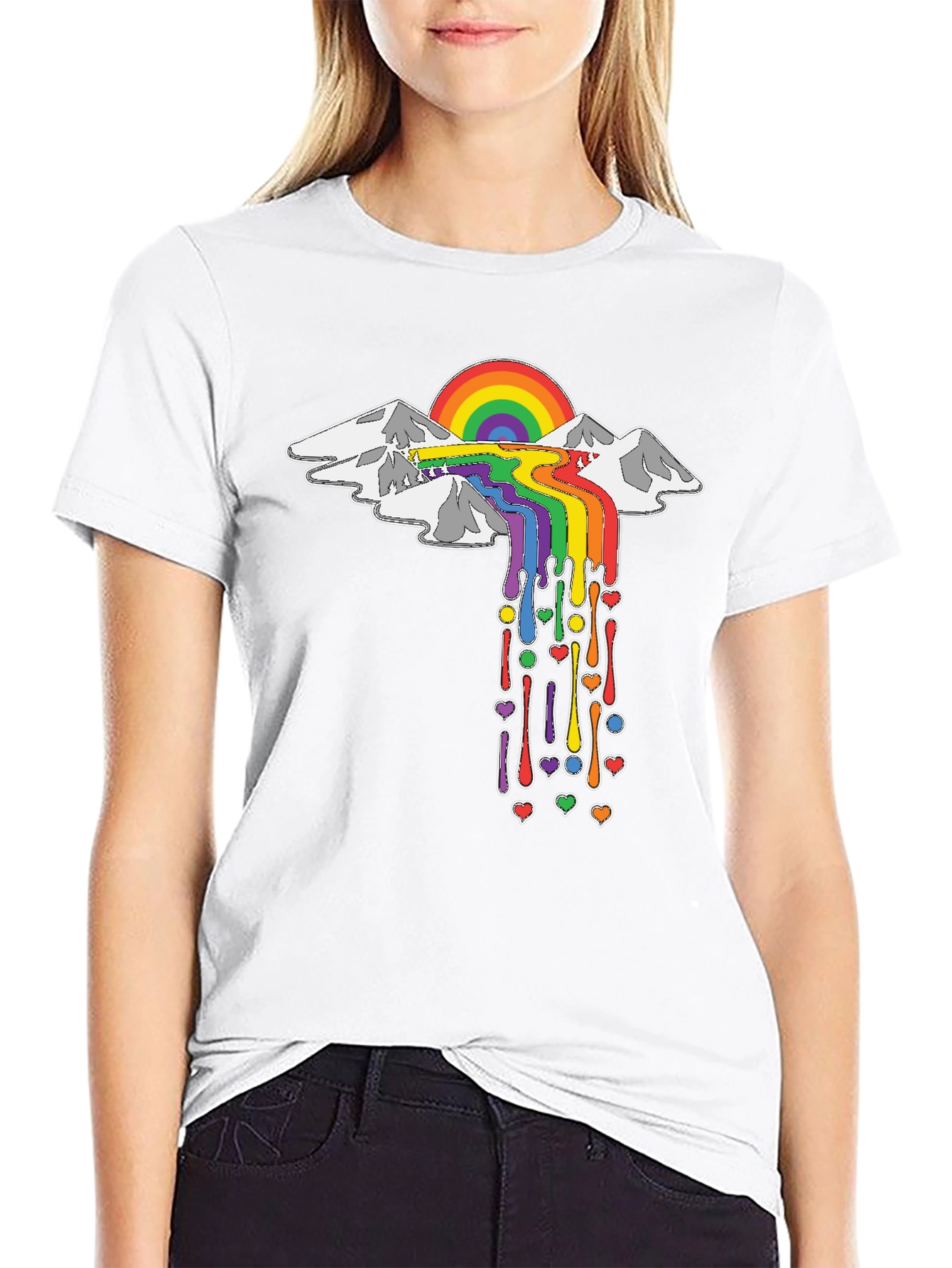 Black Rainbow Mountain T-Shirt - Express Yourself! view 9