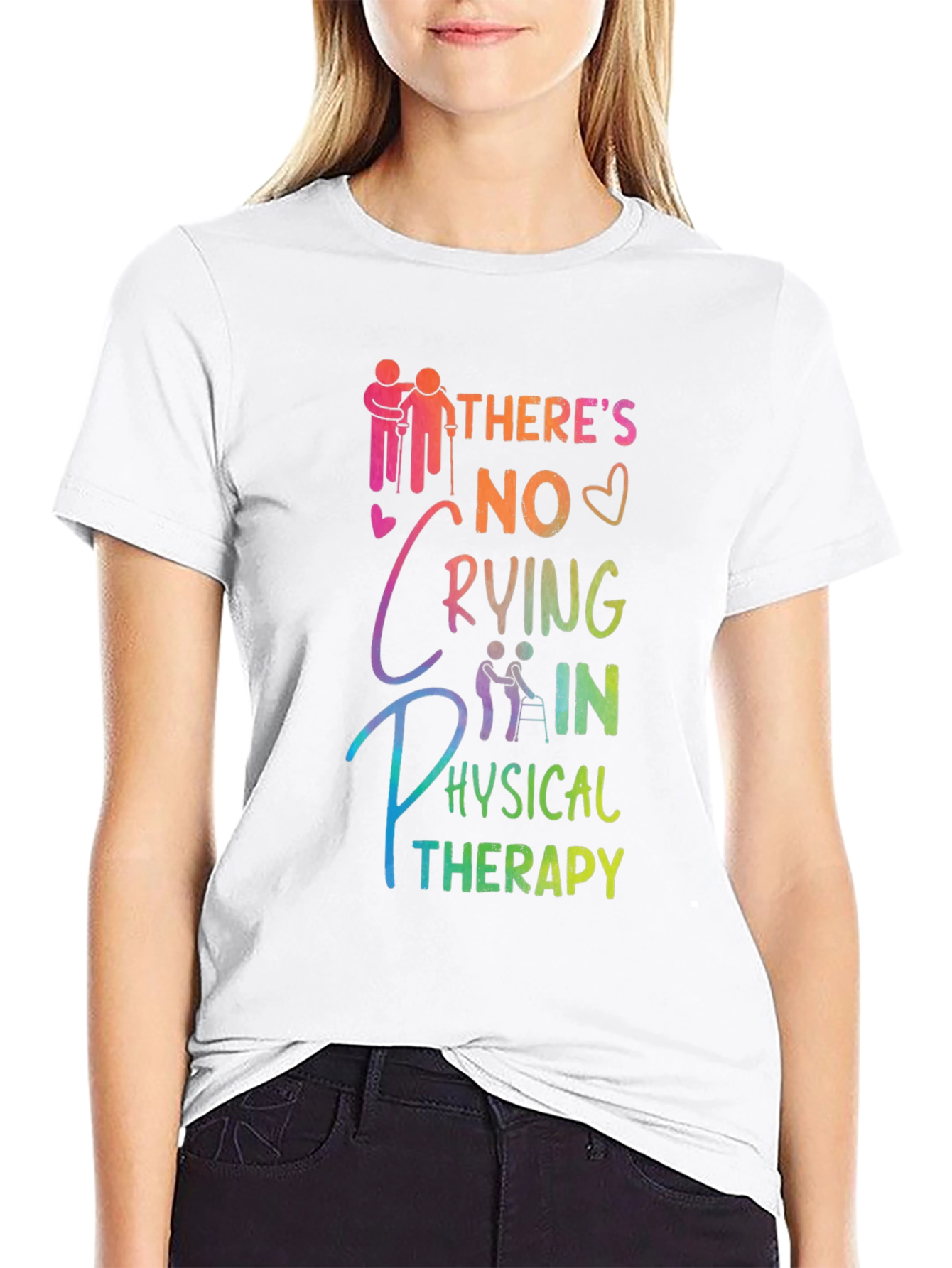 Black Physical Therapy T-Shirt - No Crying view 9