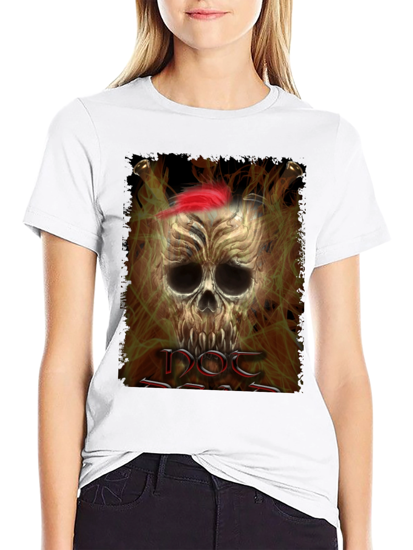 Black Skull Pirate Graphic Tee - Black Cotton T-Shirt view 9