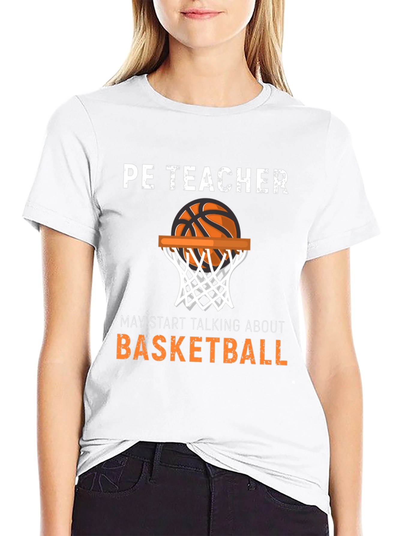Black PE Teacher Basketball T-Shirt view 9