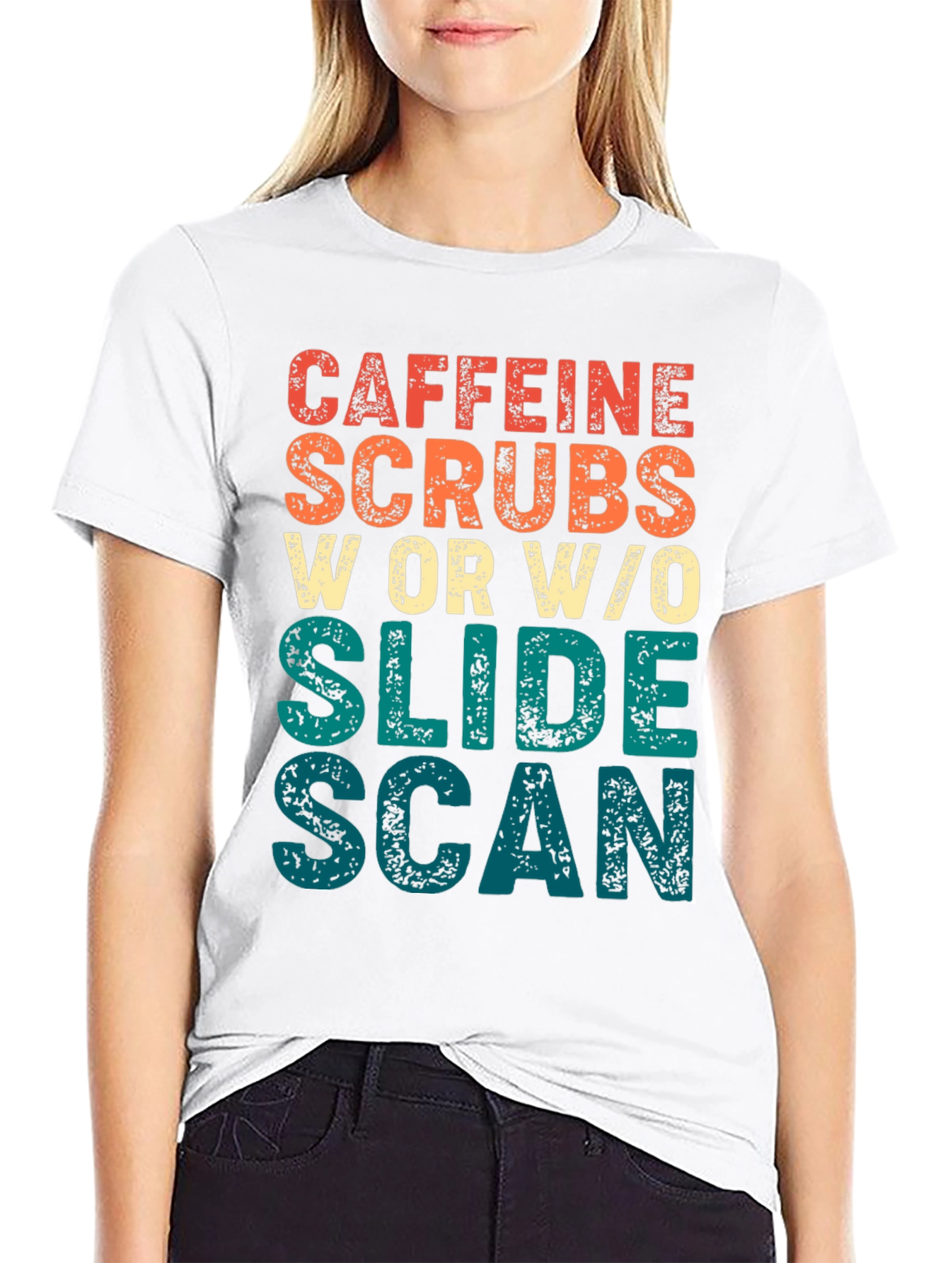 Black Caffeine, Scrubs, Slide, Scan Graphic T-Shirt view 9