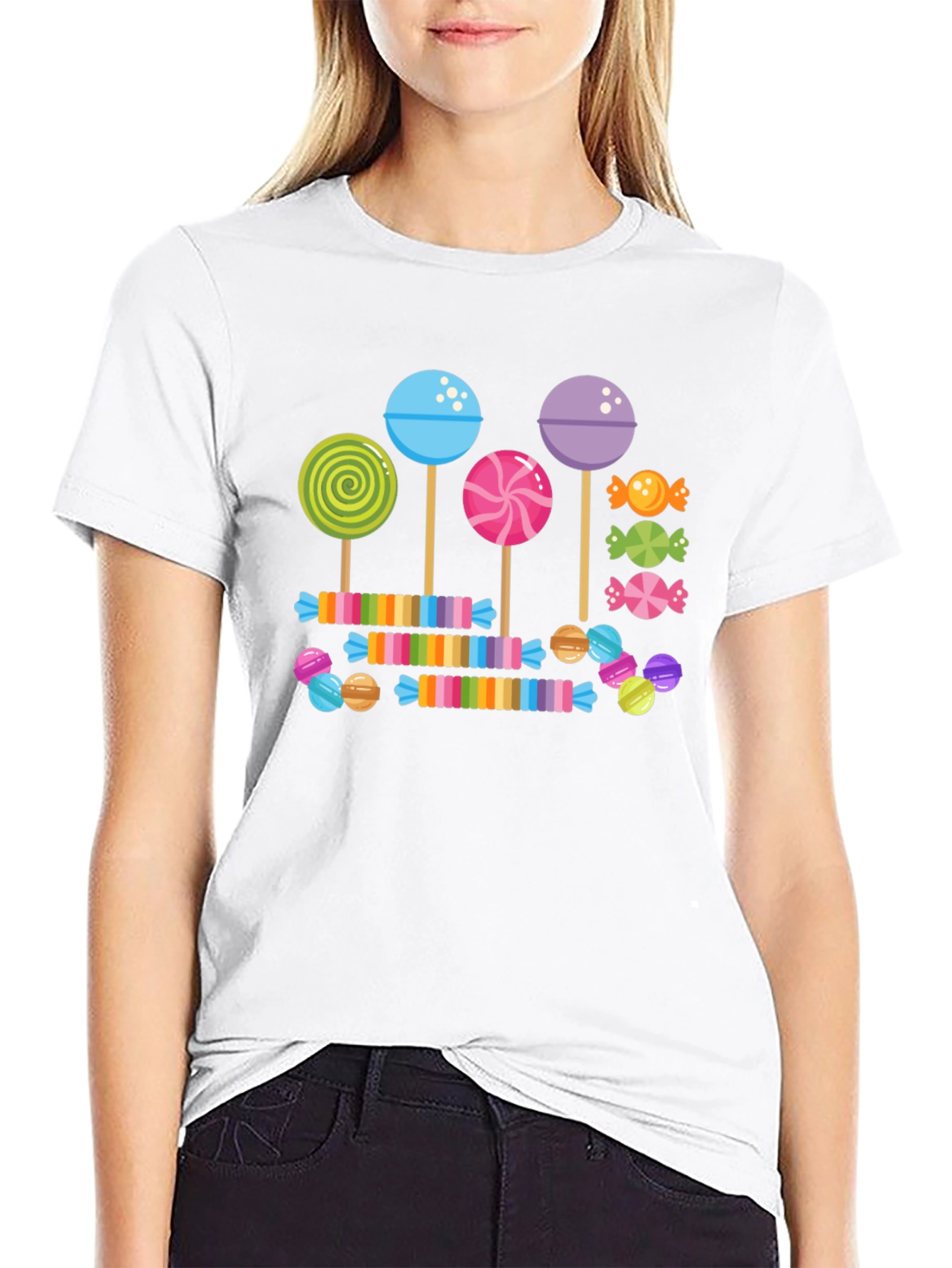 Black Candy Lollipop T-Shirt: Sweet Treat Design view 9
