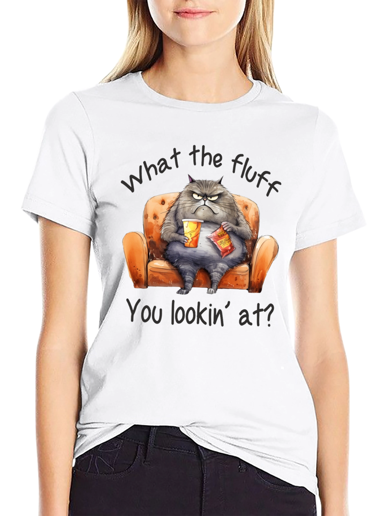 Funny Grumpy Cat T-Shirt - What the Fluff? - 9