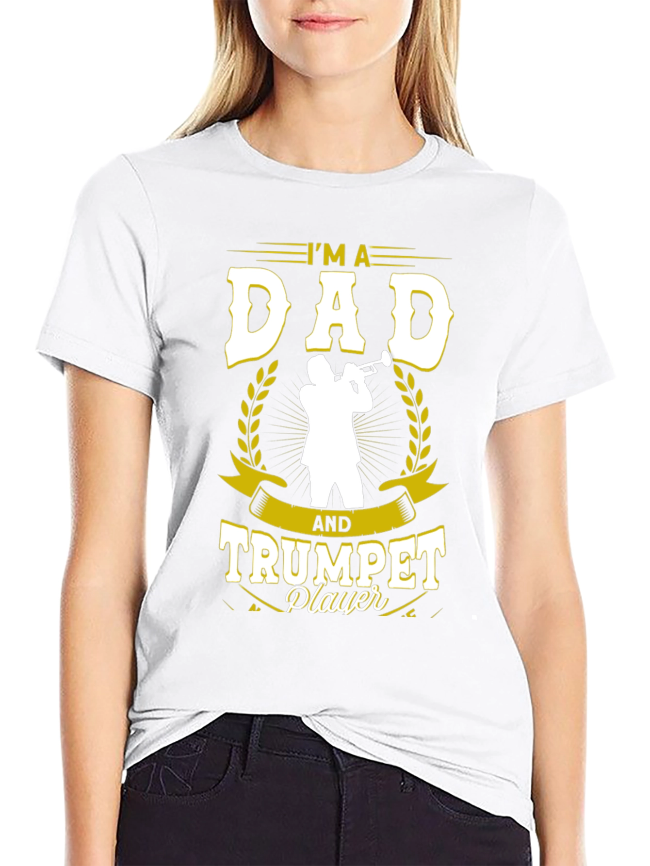 Black Dad and Trumpet Player Black T-Shirt view 9